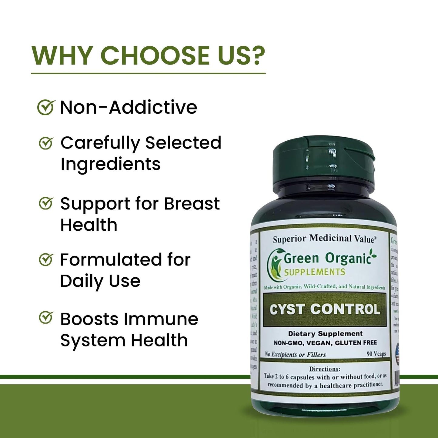 Green Organic Supplements Cyst, Breast Cyst 270 Capsules