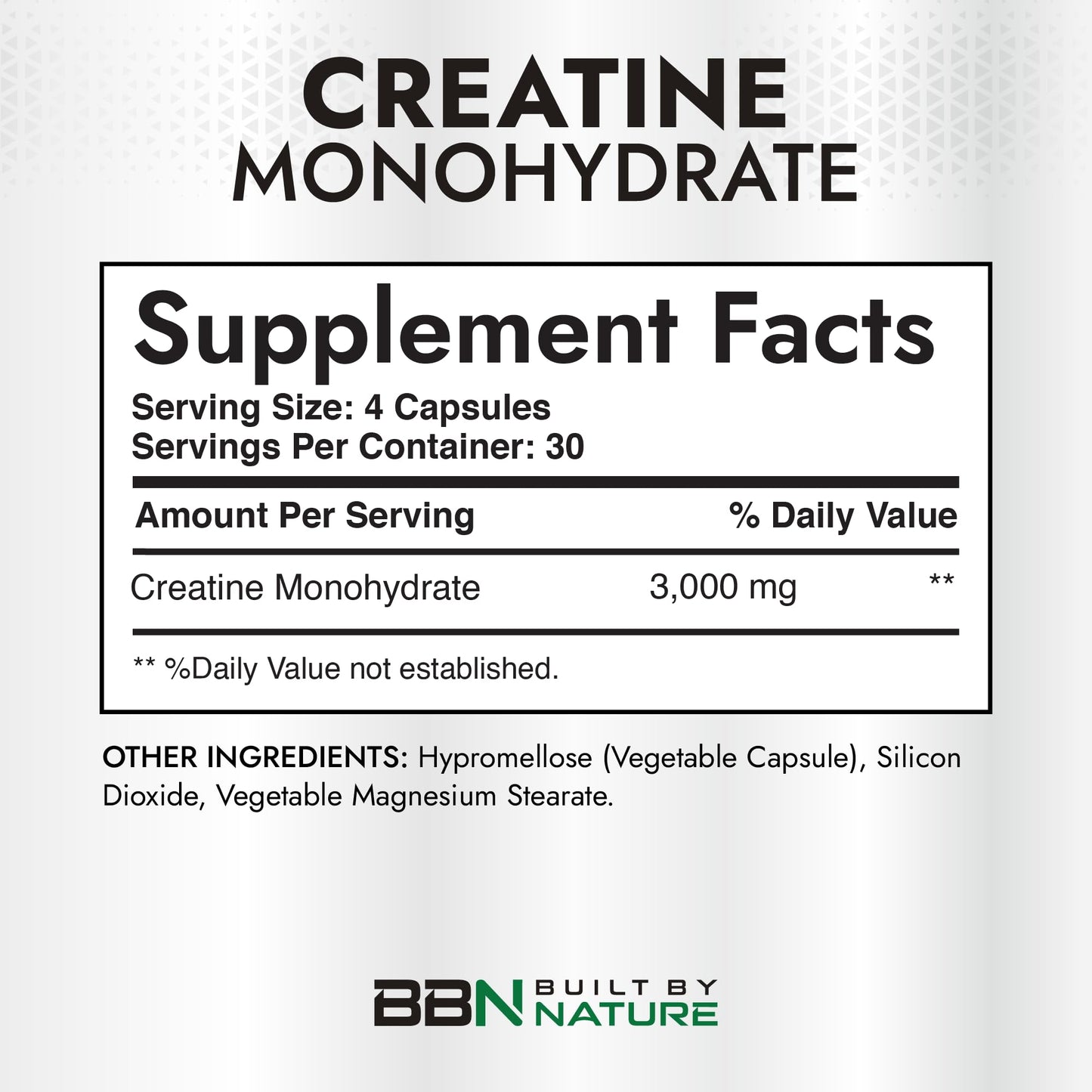 Built by Nature Creatine Monohydrate Capsules 120