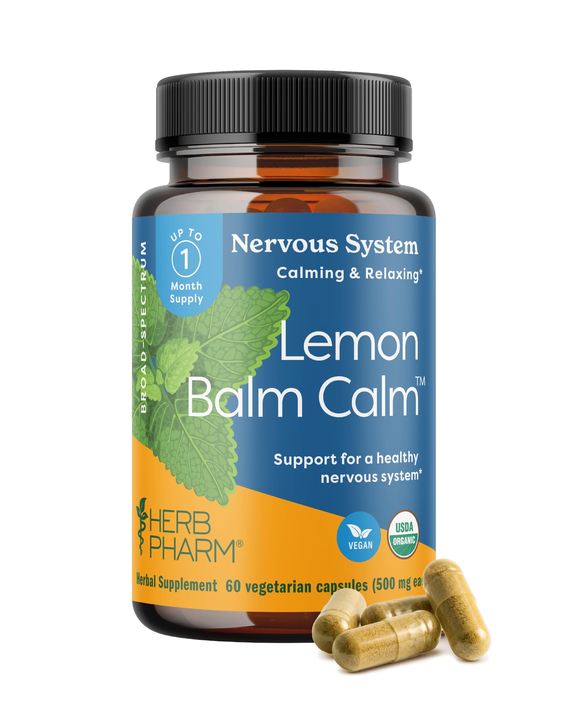 Herb Pharm Lemon Balm Calm Capsules 60 Capsules