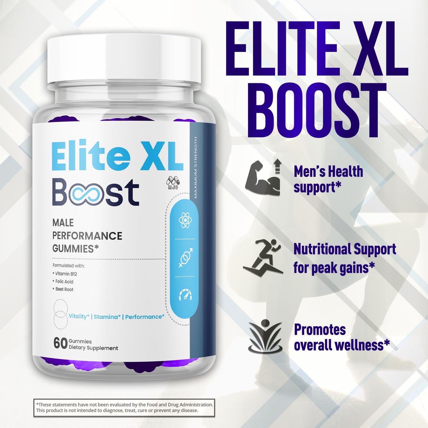 MJO Elite XL Boost Gummies for Men Chewable, 180 Gummies