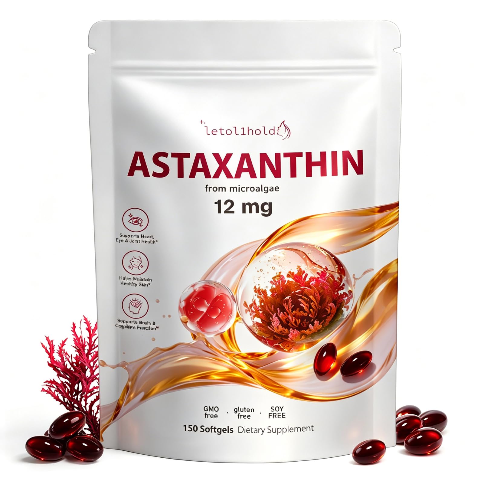 letollhold Astaxanthin 12mg Softgels, 150 Count
