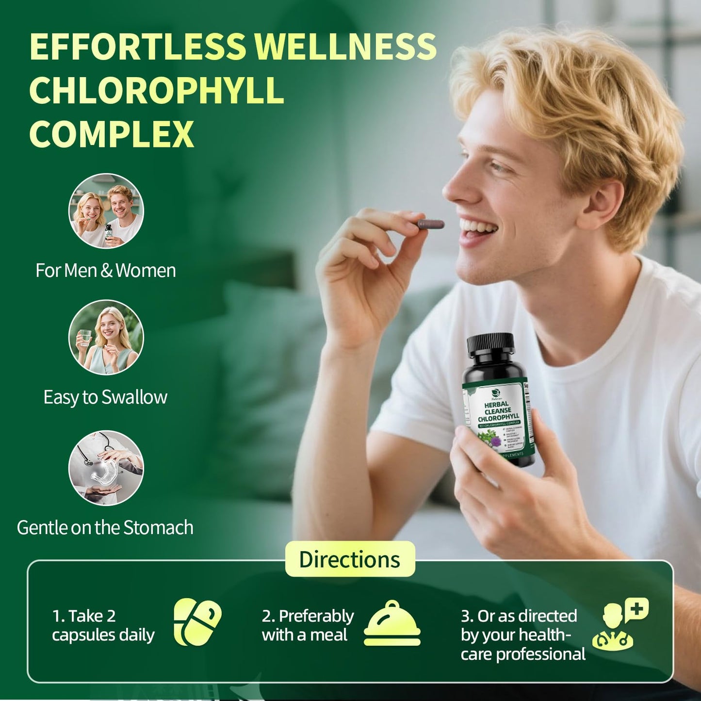 Lukaree Chlorophyll Herbal Complex Capsules, 60 Count