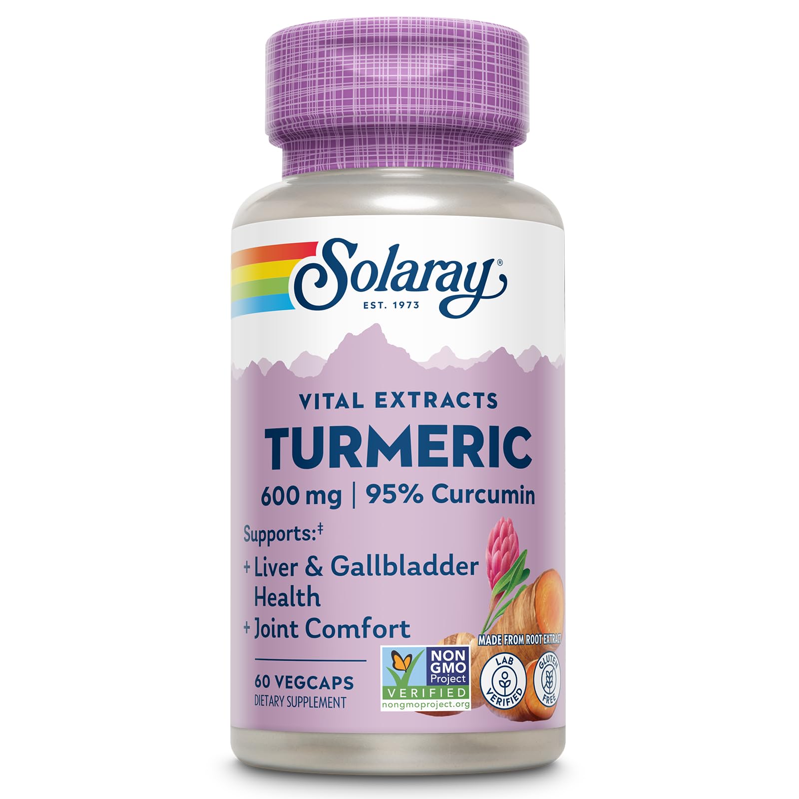 SOLARAY Turmeric 600 mg Capsule, 60 Count