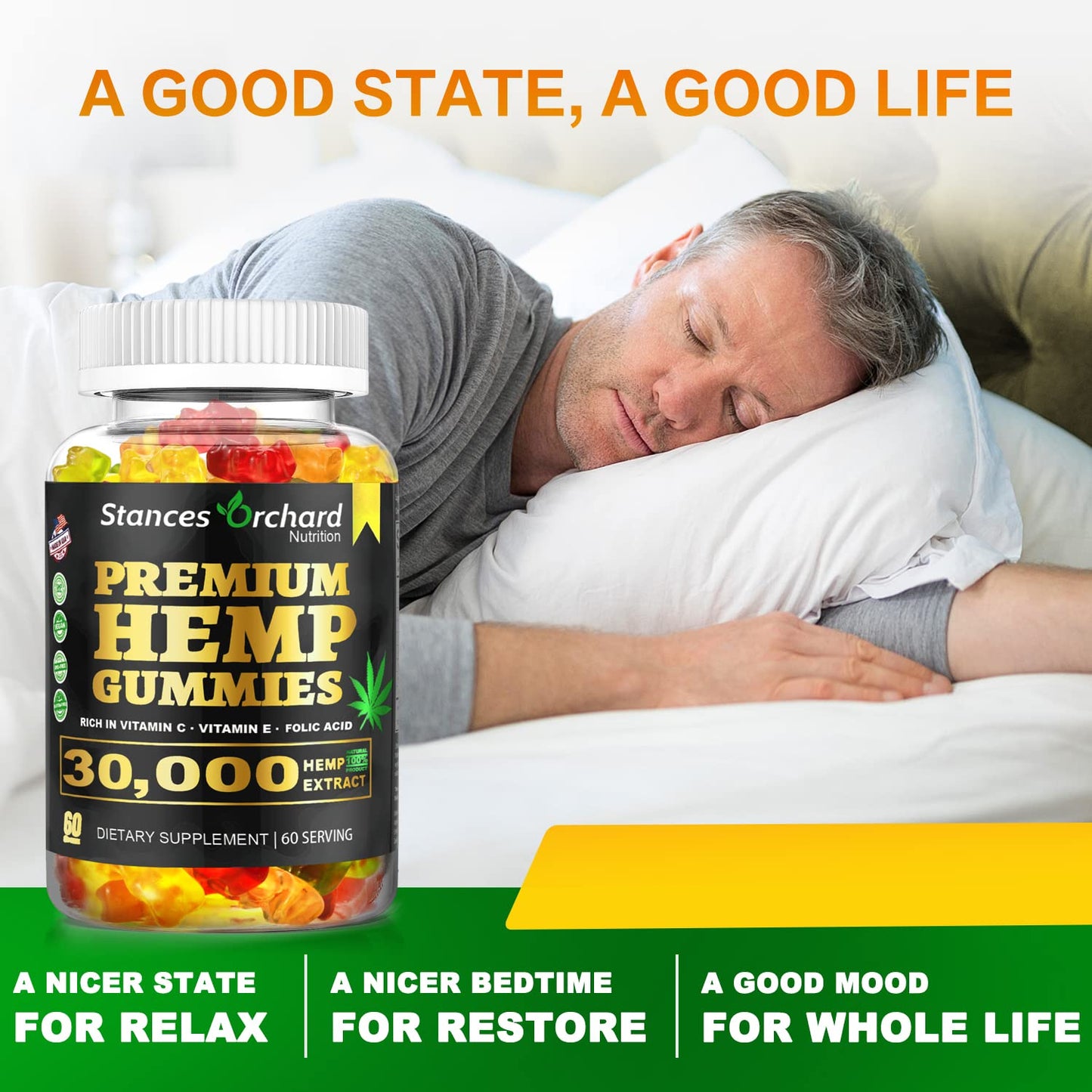 STANCES ORCHARD Omega-3-6-9 Combination Nutritional Supplements Gummy 60 Count