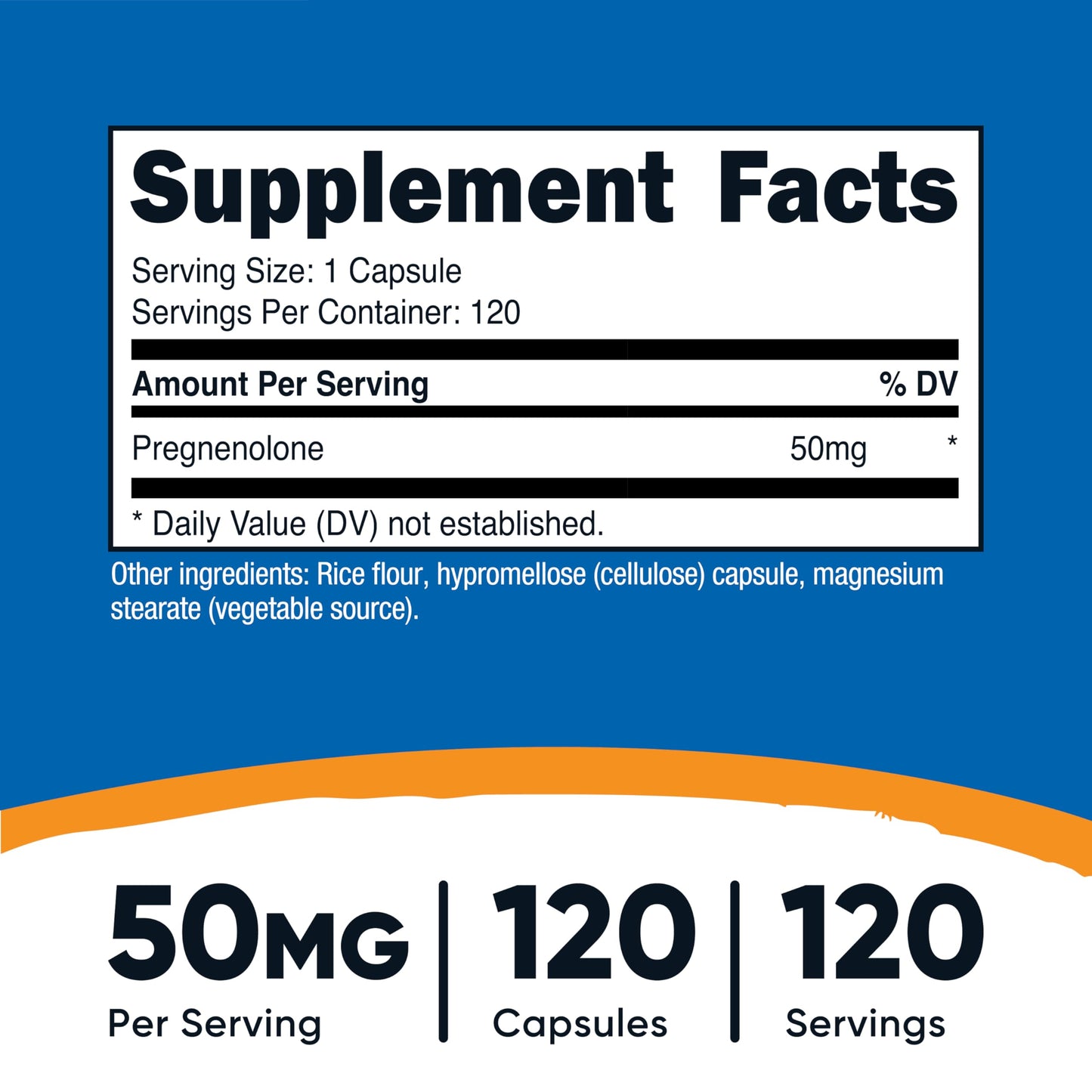 Nutricost Pregnenolone 50mg Capsules, 120 Count