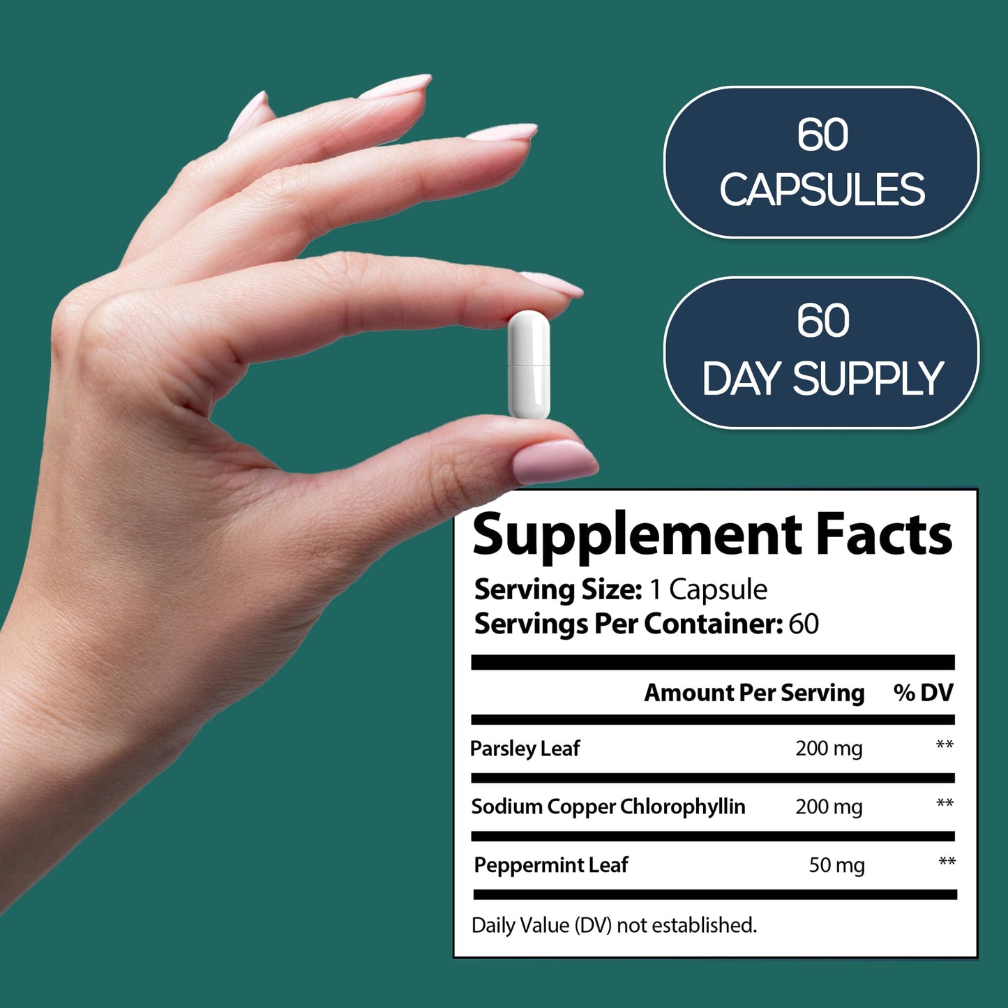 HARMONIFY Chlorophyll Capsules 450mg, 60 Capsules