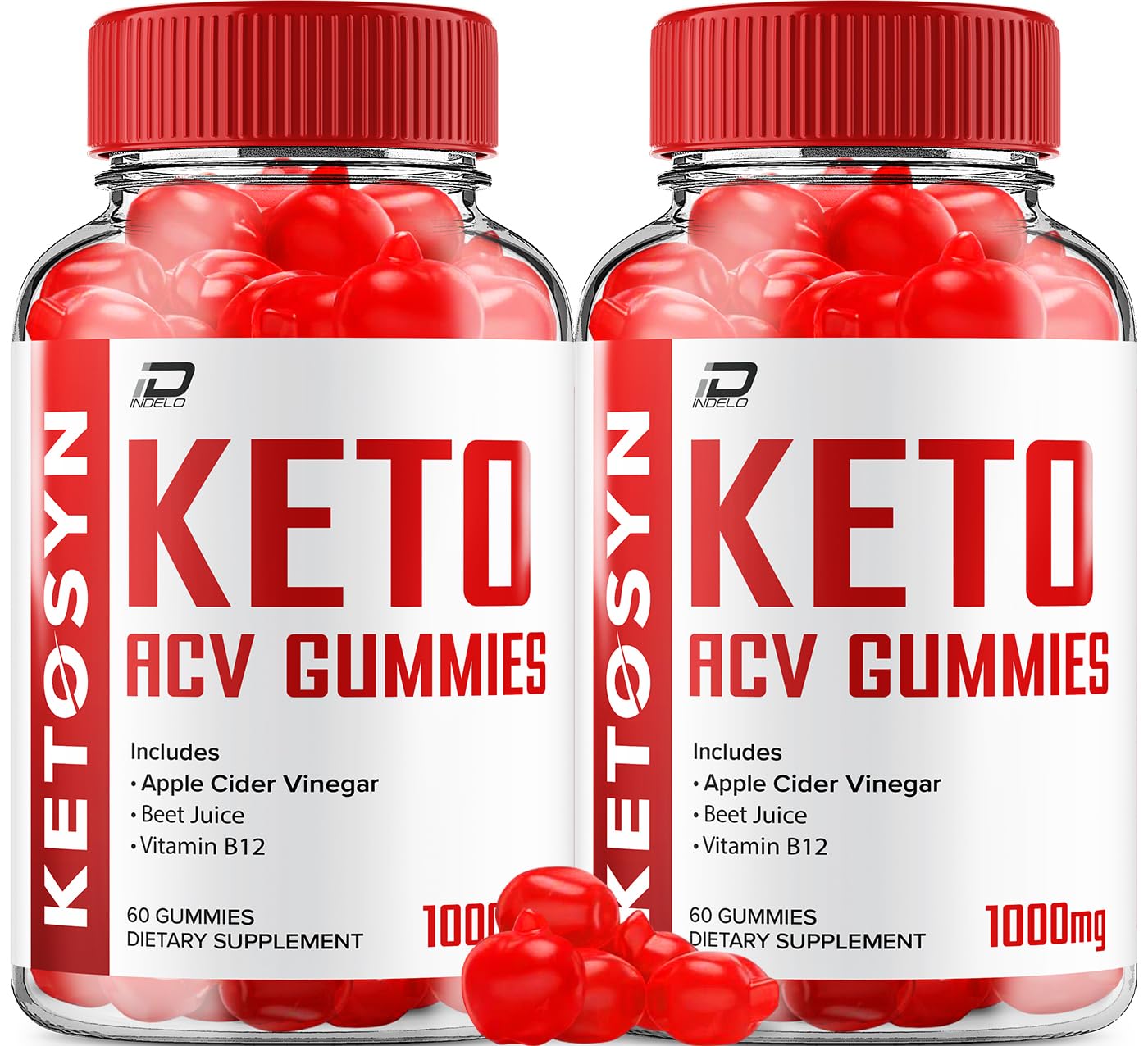 Indelo Ketosyn ACV Gummies Advanced Formula, 120 Gummies