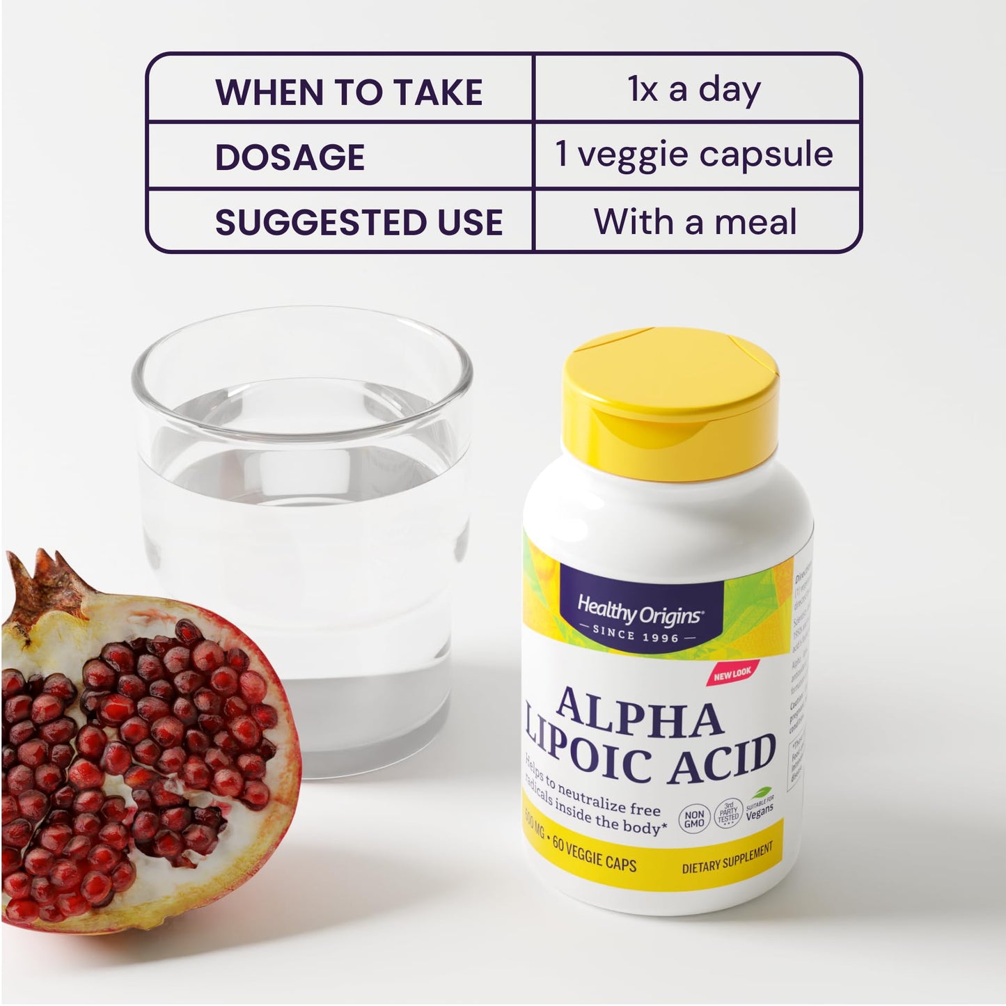 Healthy Origins Alpha Lipoic Acid 600 mg Capsule, 150 Veggie Capsules