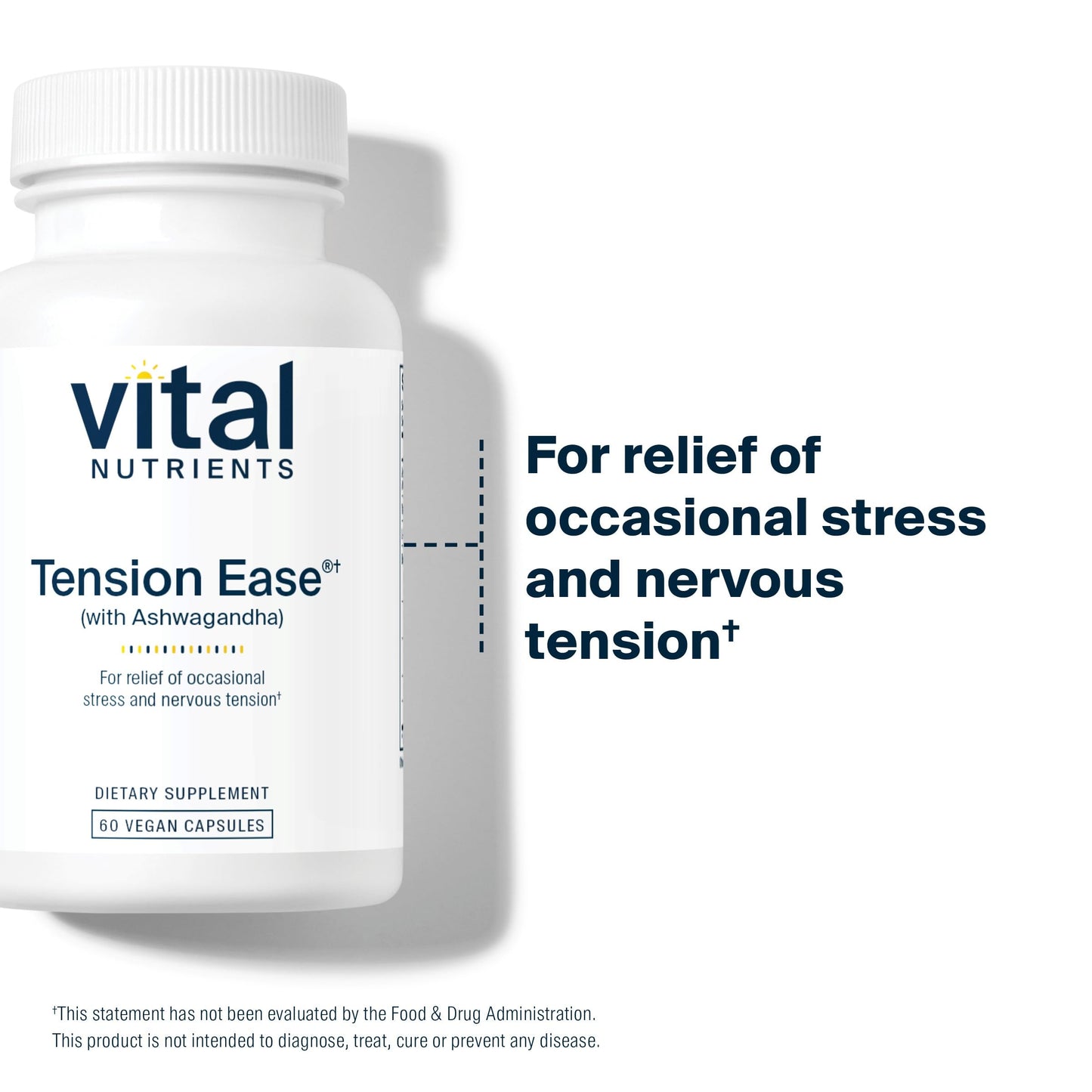 Vital Nutrients Tension Ease with Ashwagandha Capsules, 60 Capsules