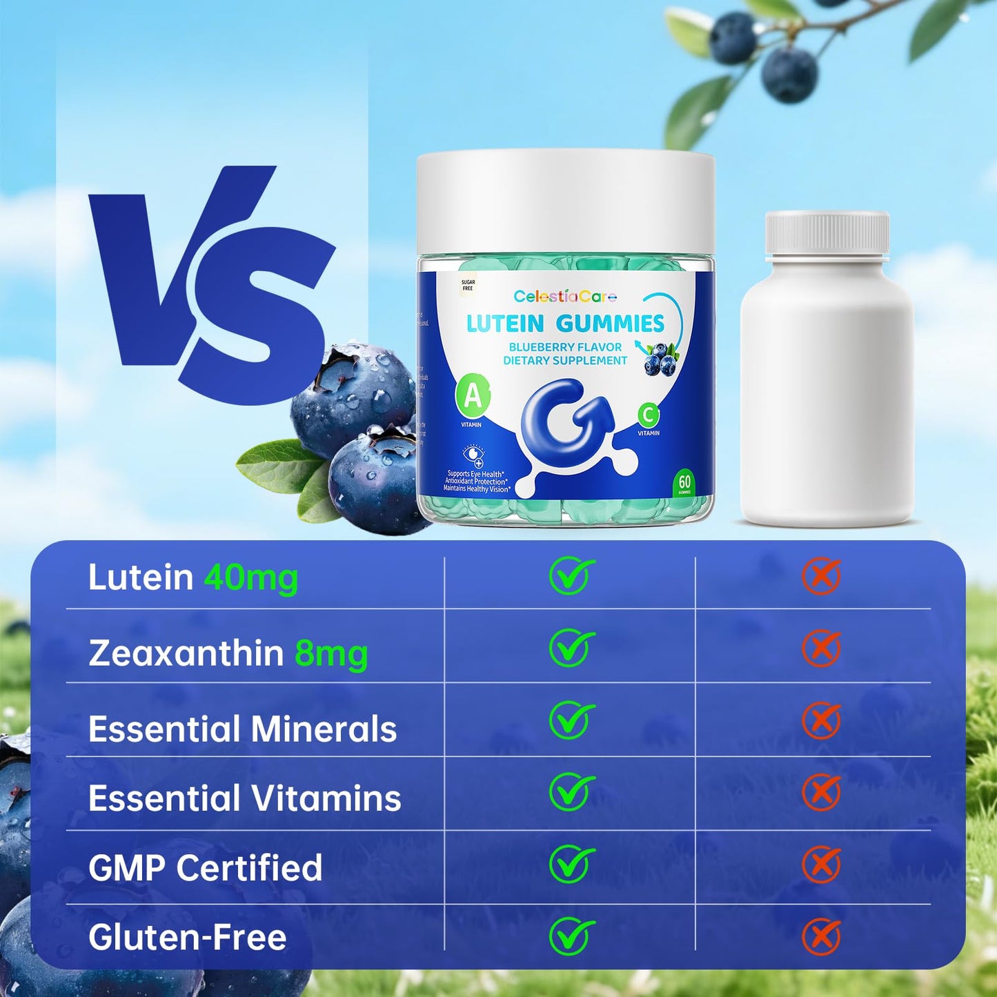 CelestiaCare Lutein and Zeaxanthin Eye Vitamins Gummies, 120 Count