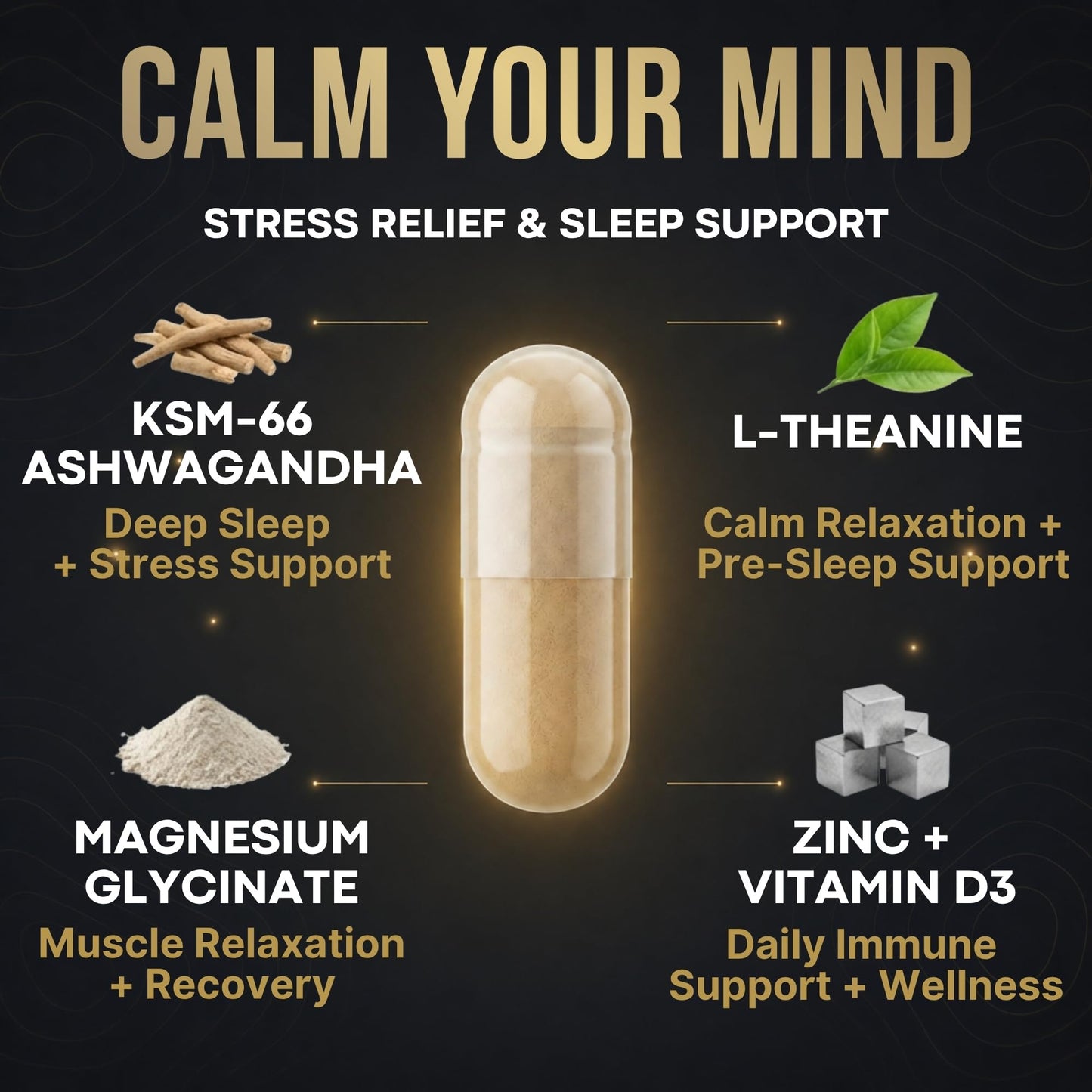 PrimeX Sleep and Recovery Sleep Aid Without Melatonin Capsules, 60 Capsules