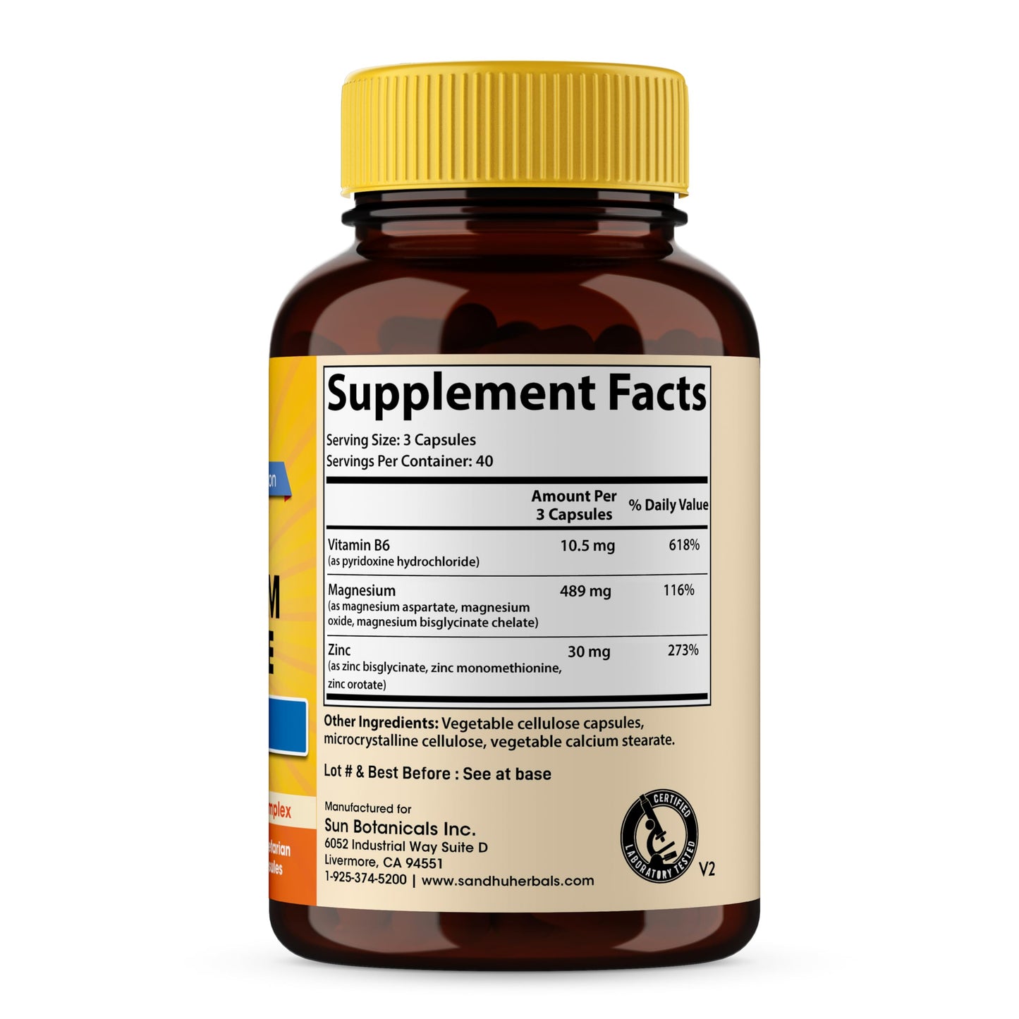 SANDHUHERBALS Zinc Magnesium Aspartate Supplement Capsule 120 Count