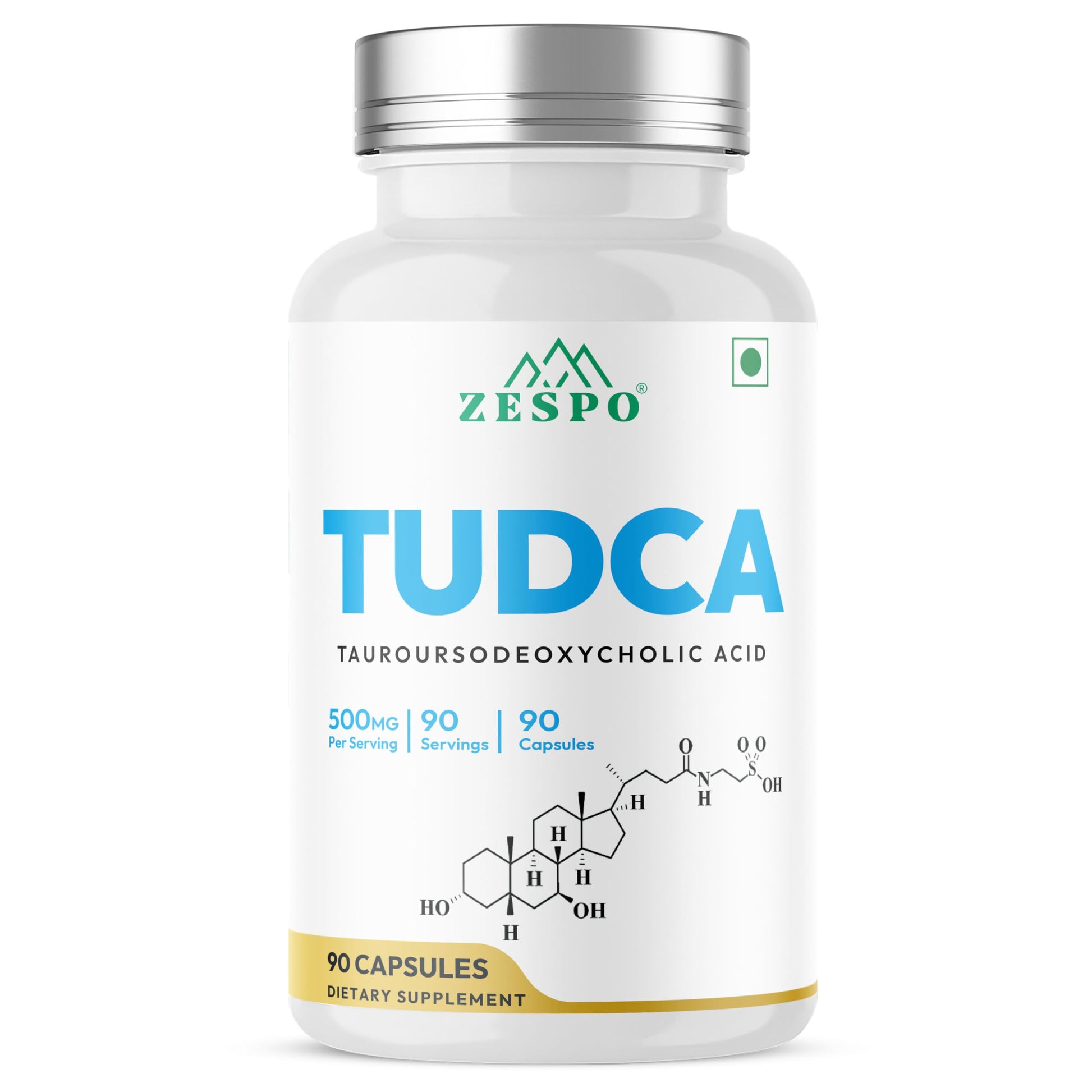 Zespo TUDCA 500mg Bile Salt Capsules, 90 Count