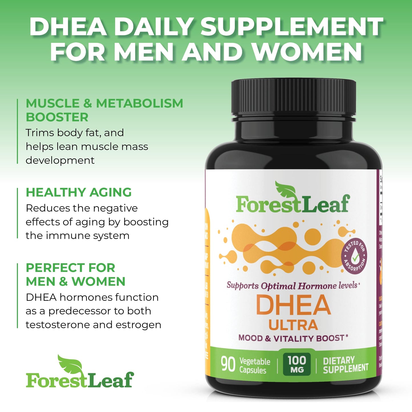 ForestLeaf DHEA 100mg Capsule 90 Count