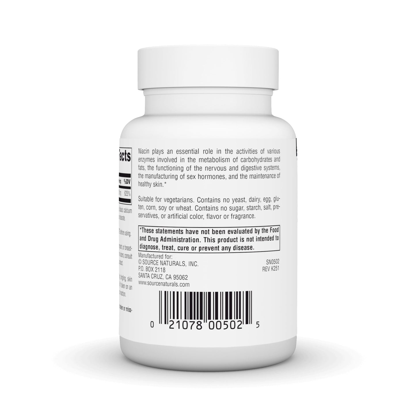 Source Naturals Niacin, Vitamin B-3 250 Tablets