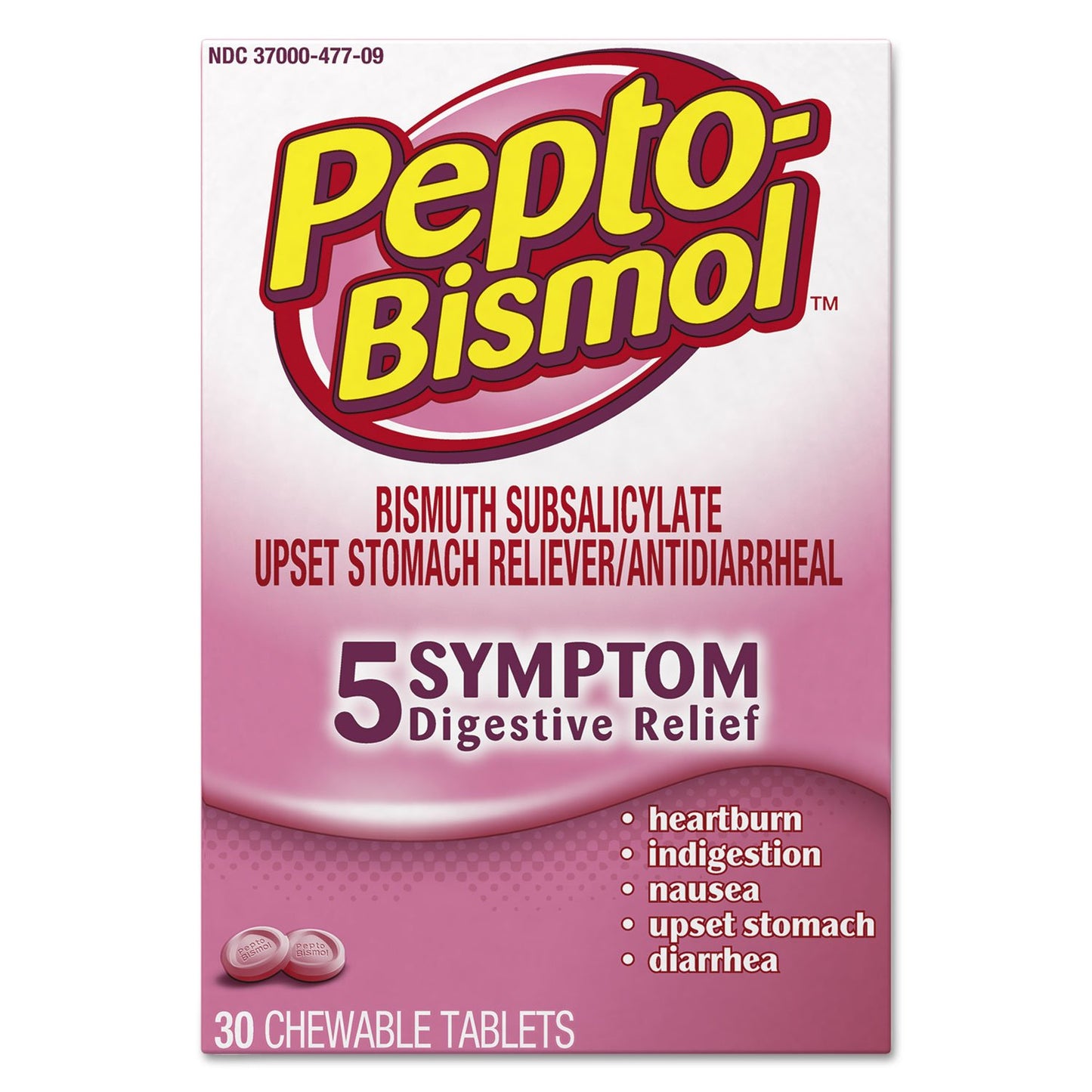 Pepto Bismol Original Flavor Chewable Tablets, 30 Tablets