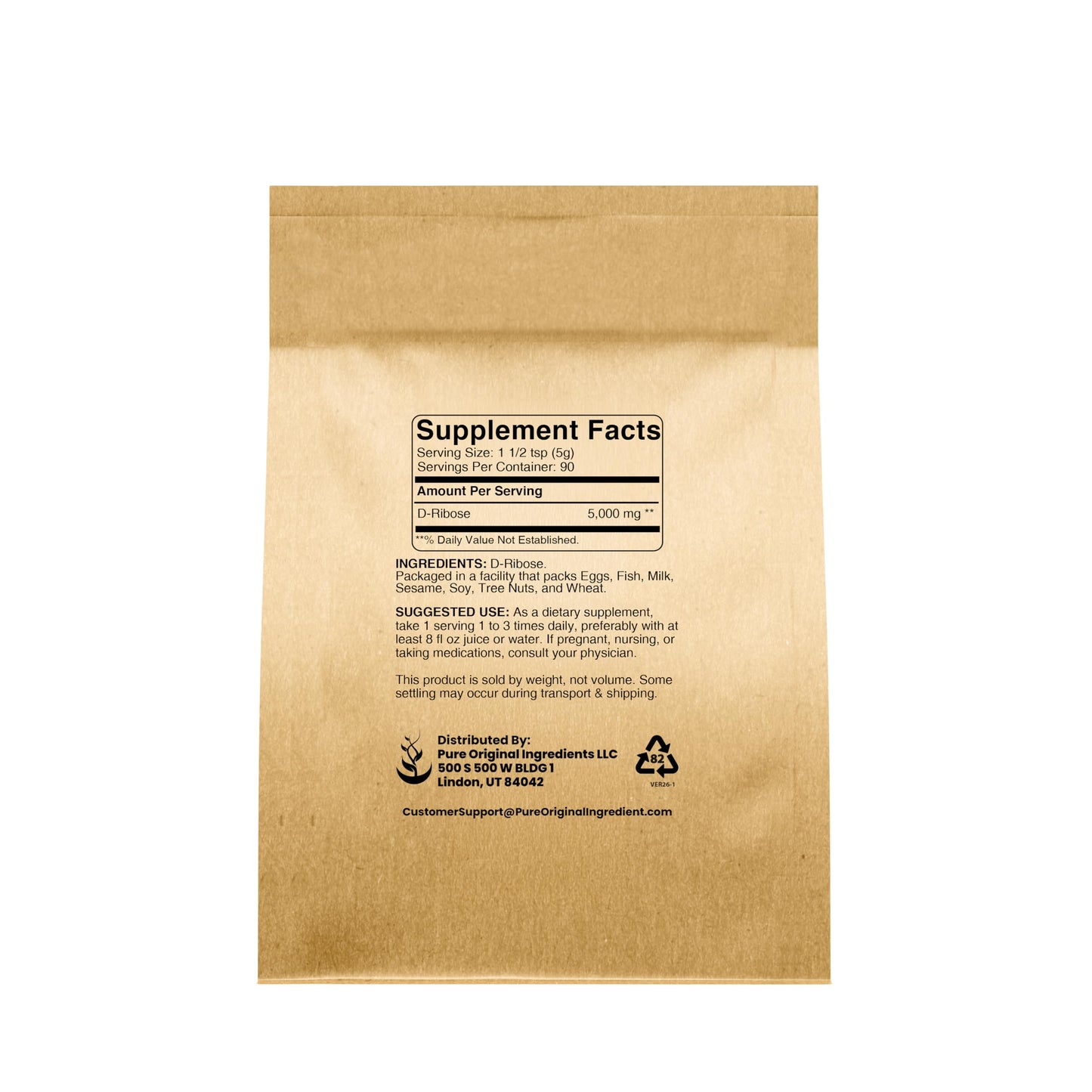 PURE ORIGINAL INGREDIENTS D-Ribose Powder 16