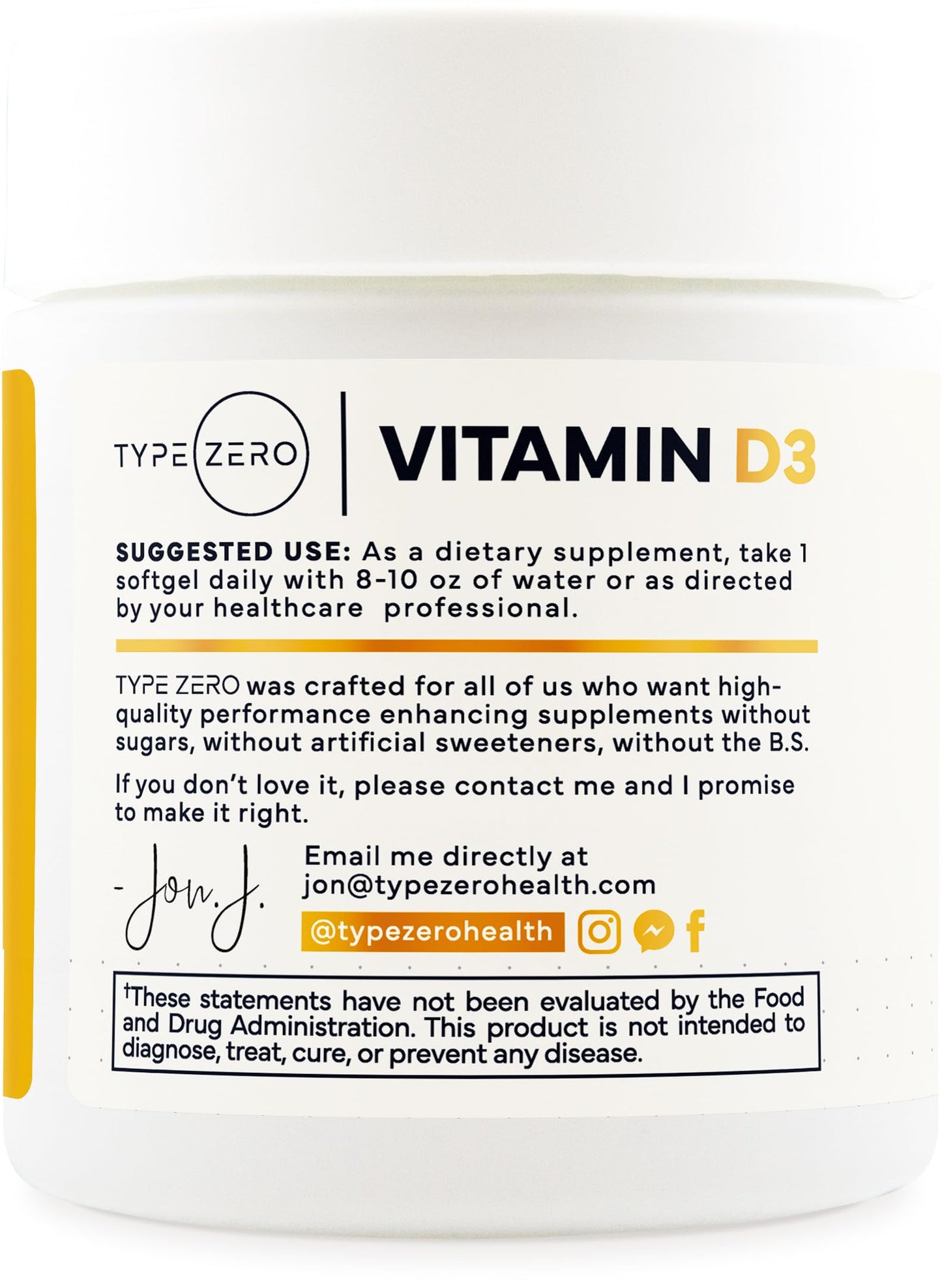 Type Zero Vitamin D3 2000 IU Softgels 240 Count