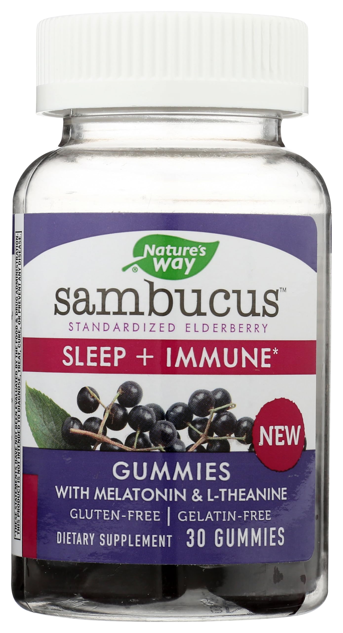 Nature's Way Sambucus Elderberry Sleep + Immune Gummies, 30 Count