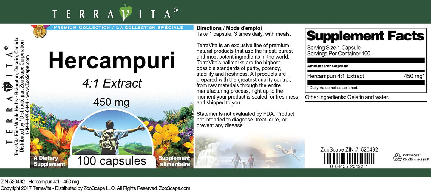Terravita Hercampuri 4:1-450 mg Capsules 300 Count