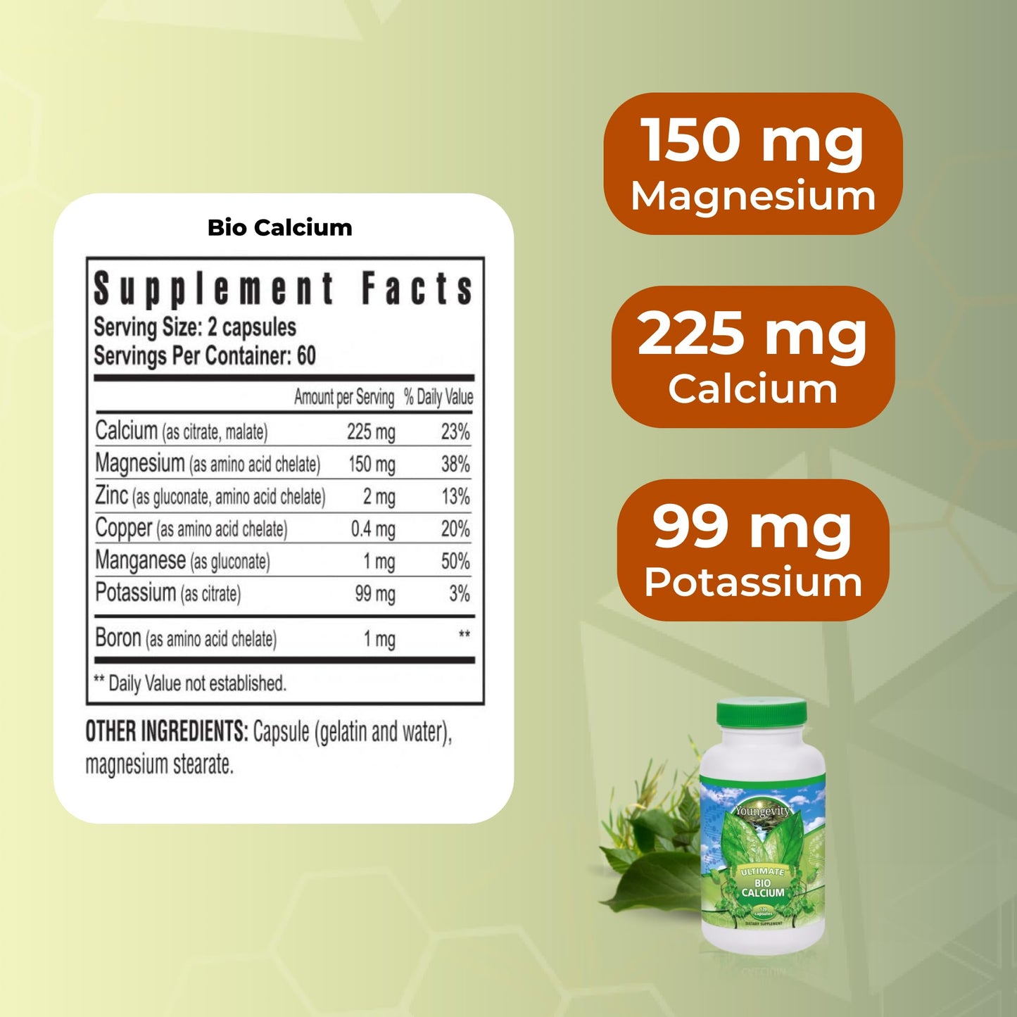 Youngevity Bio Calcium Capsules, 120 Capsules