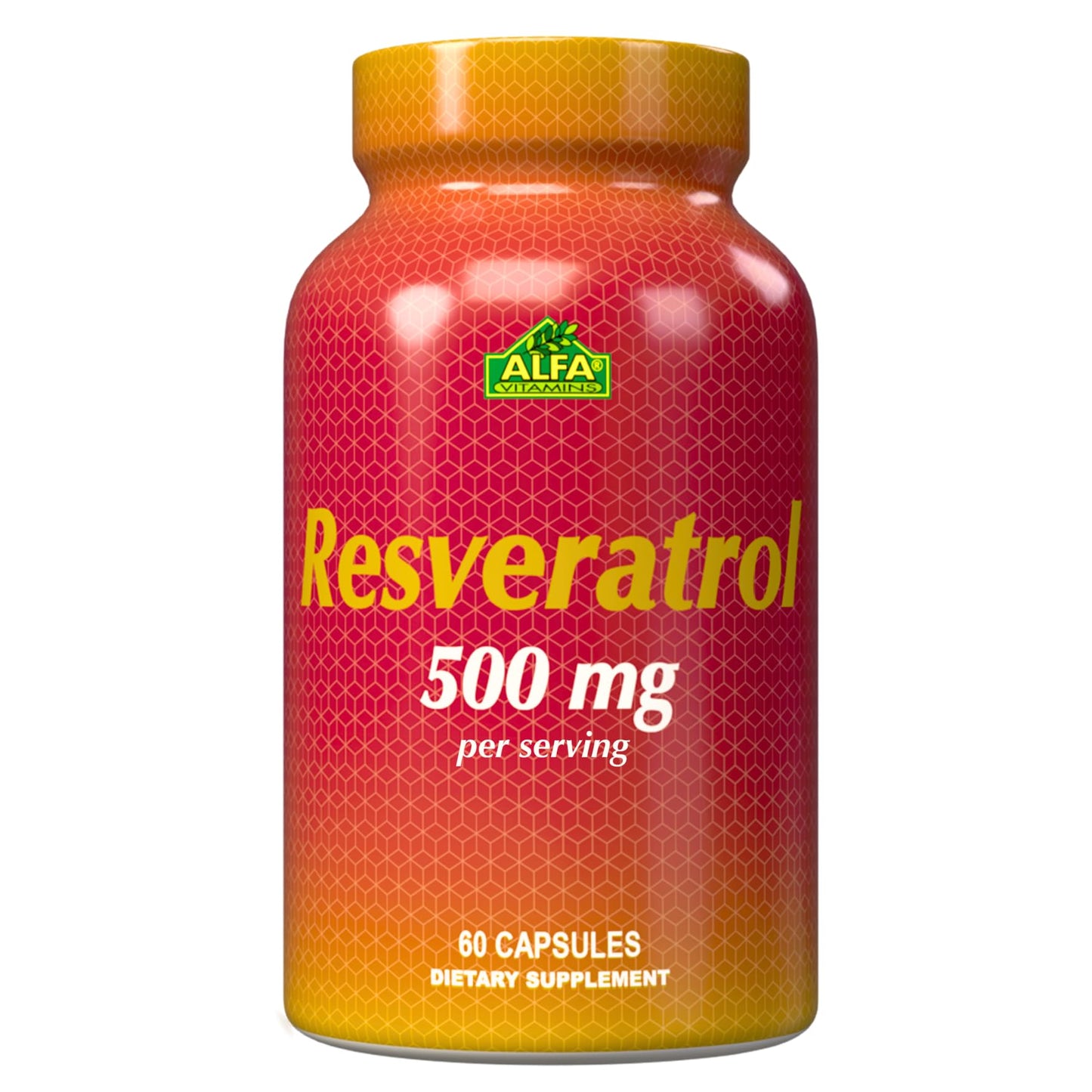 ALFA VITAMINS Resveratrol 1000mg Capsule, 60 Count