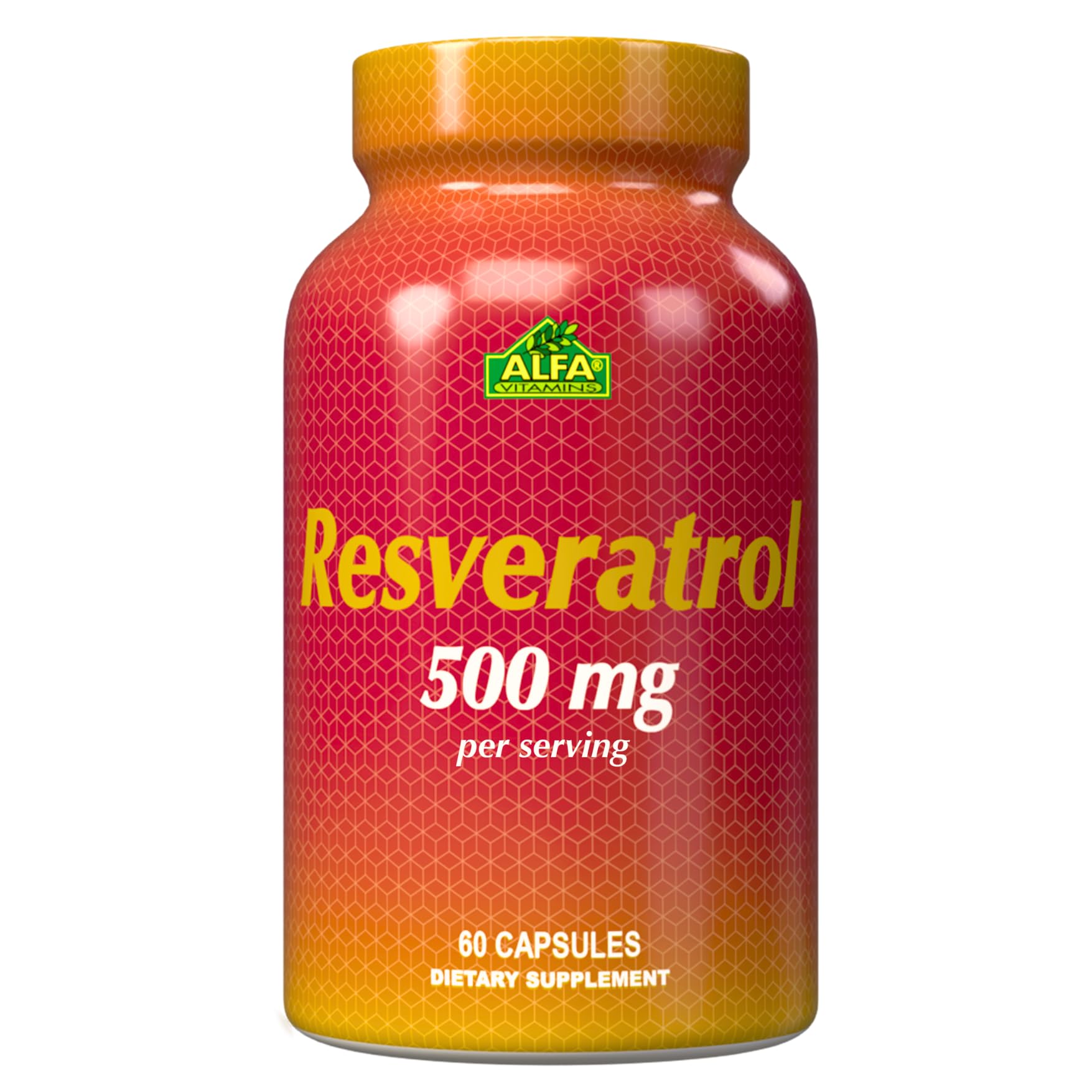 ALFA VITAMINS Resveratrol 1000mg Capsule, 60 Count