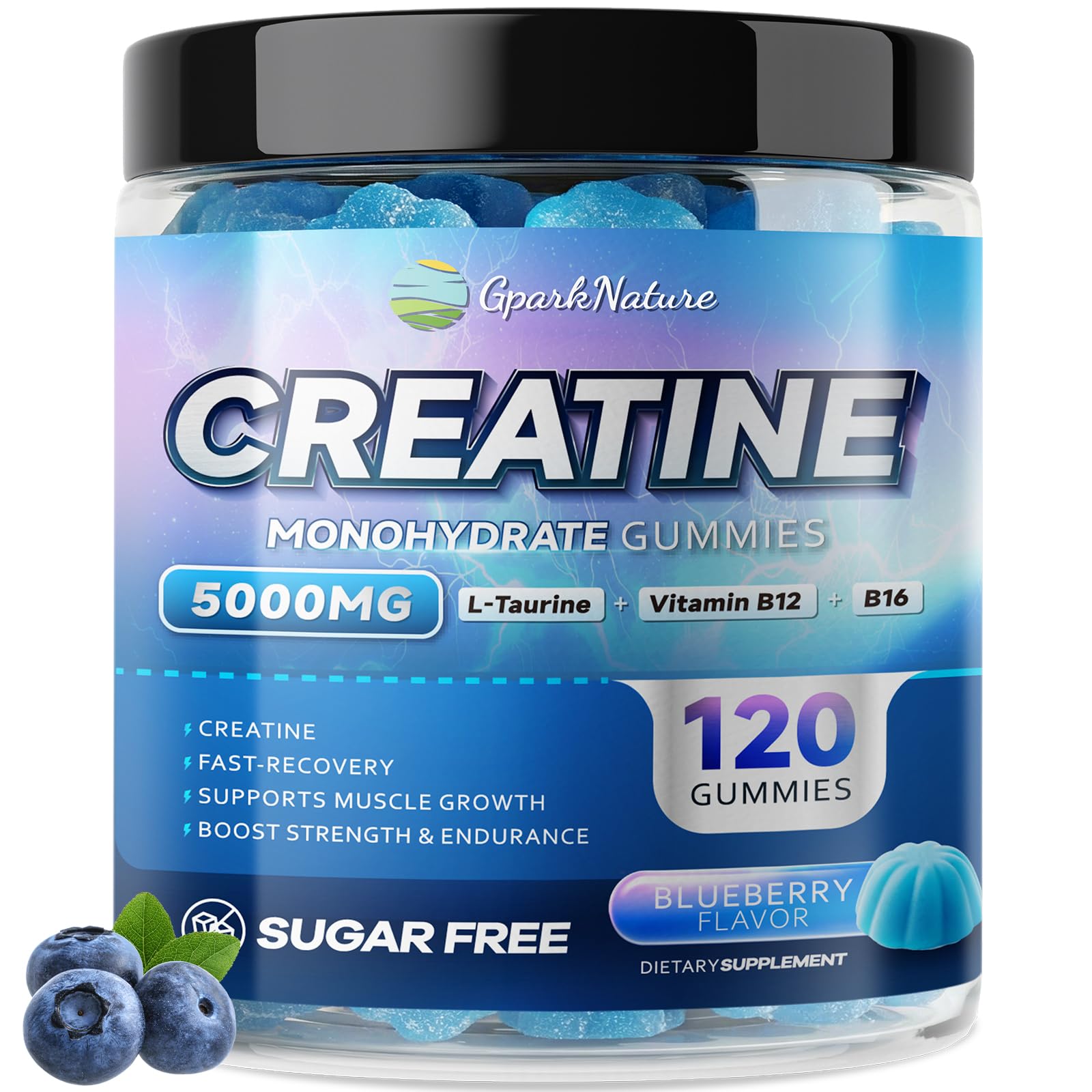 GparkNature Creatine Monohydrate Complex 5000MG Gummies 120 Count