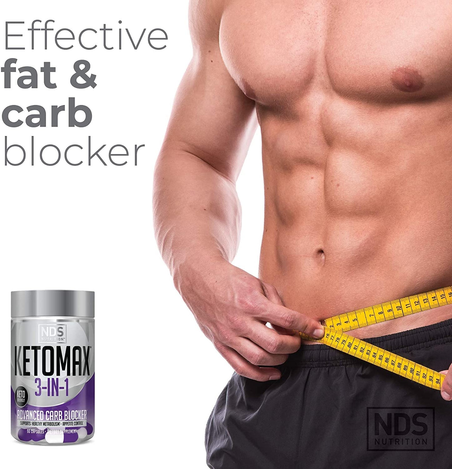 Keto-Max NDS Nutrition Advanced 3-in-1 Carb Blocker 90 Capsules