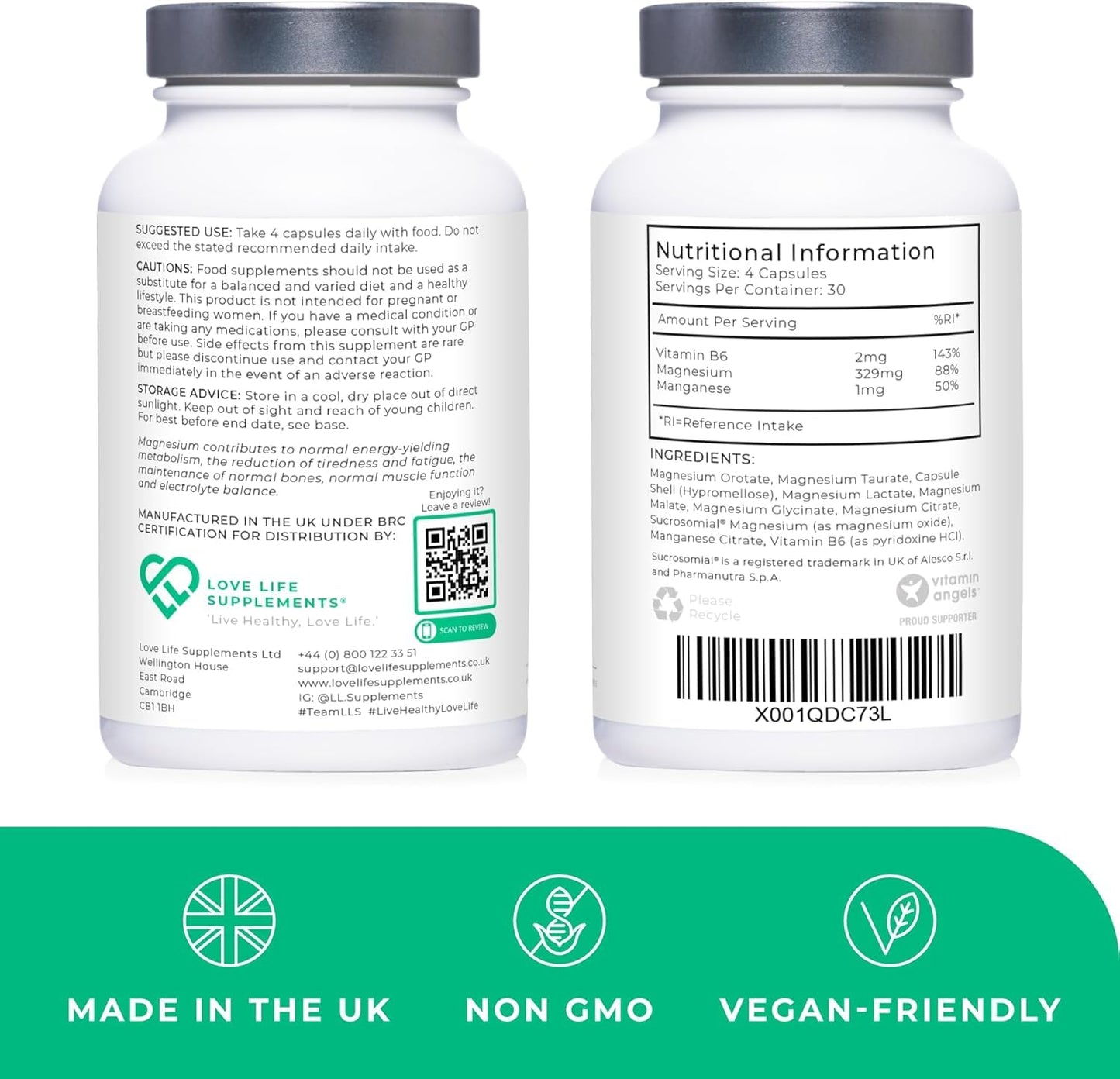 Love Life Supplements Magnesium Seven Capsules, 120 Count