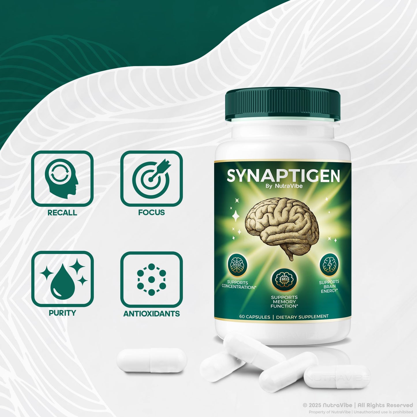NutraVibe Synaptigen Capsules 180 Count