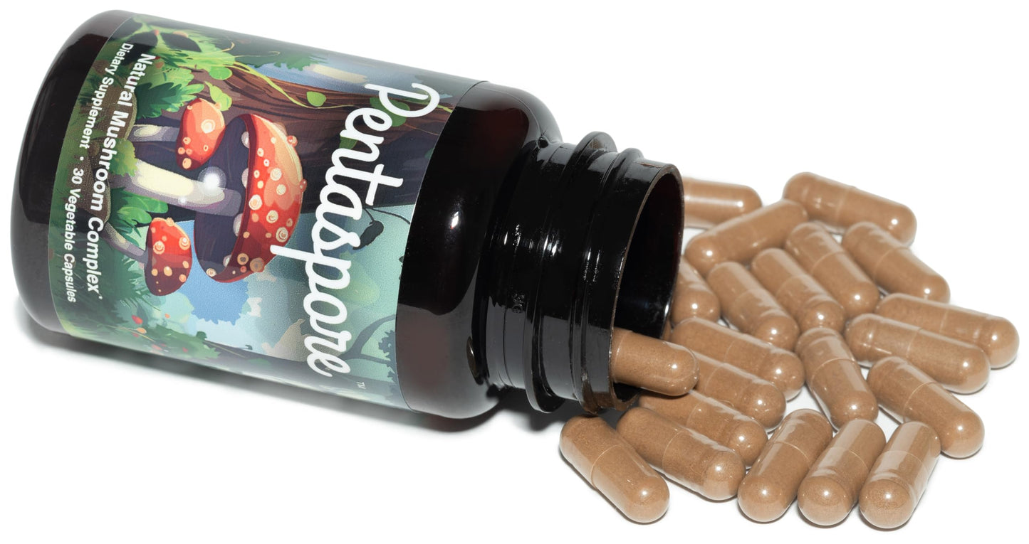 Pentaspore Natural Mushroom Complex for Mind and Body Capsule, 1 Count