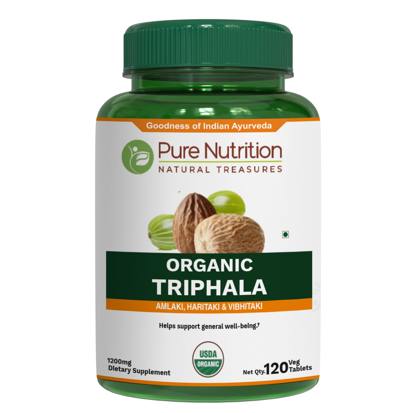 Pure Nutrition Natural Treasures Organic Triphala Tablet 120 Count