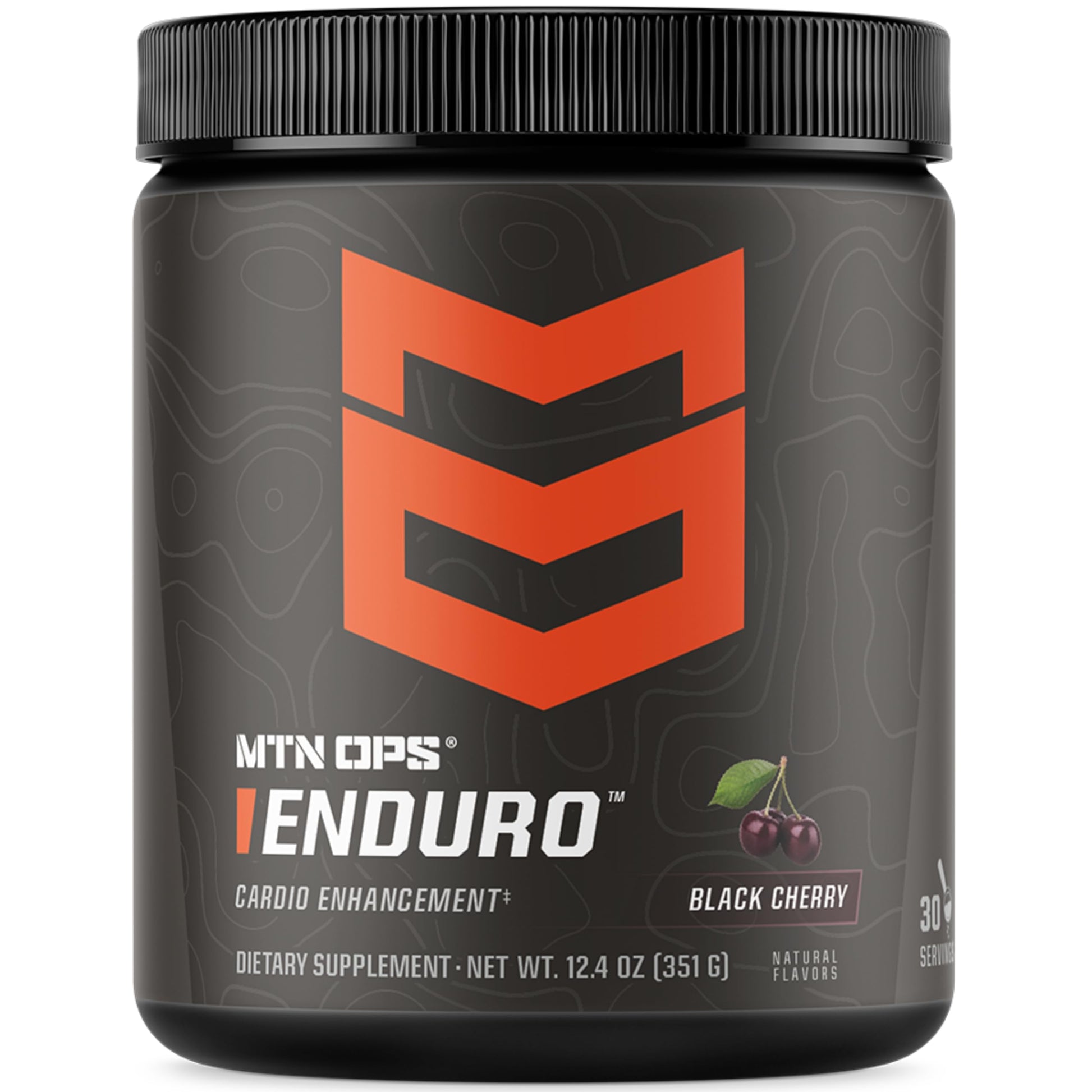 MTN OPS Enduro Nitric Oxide Pre Workout Powder, 30 Servings, Black Cherry