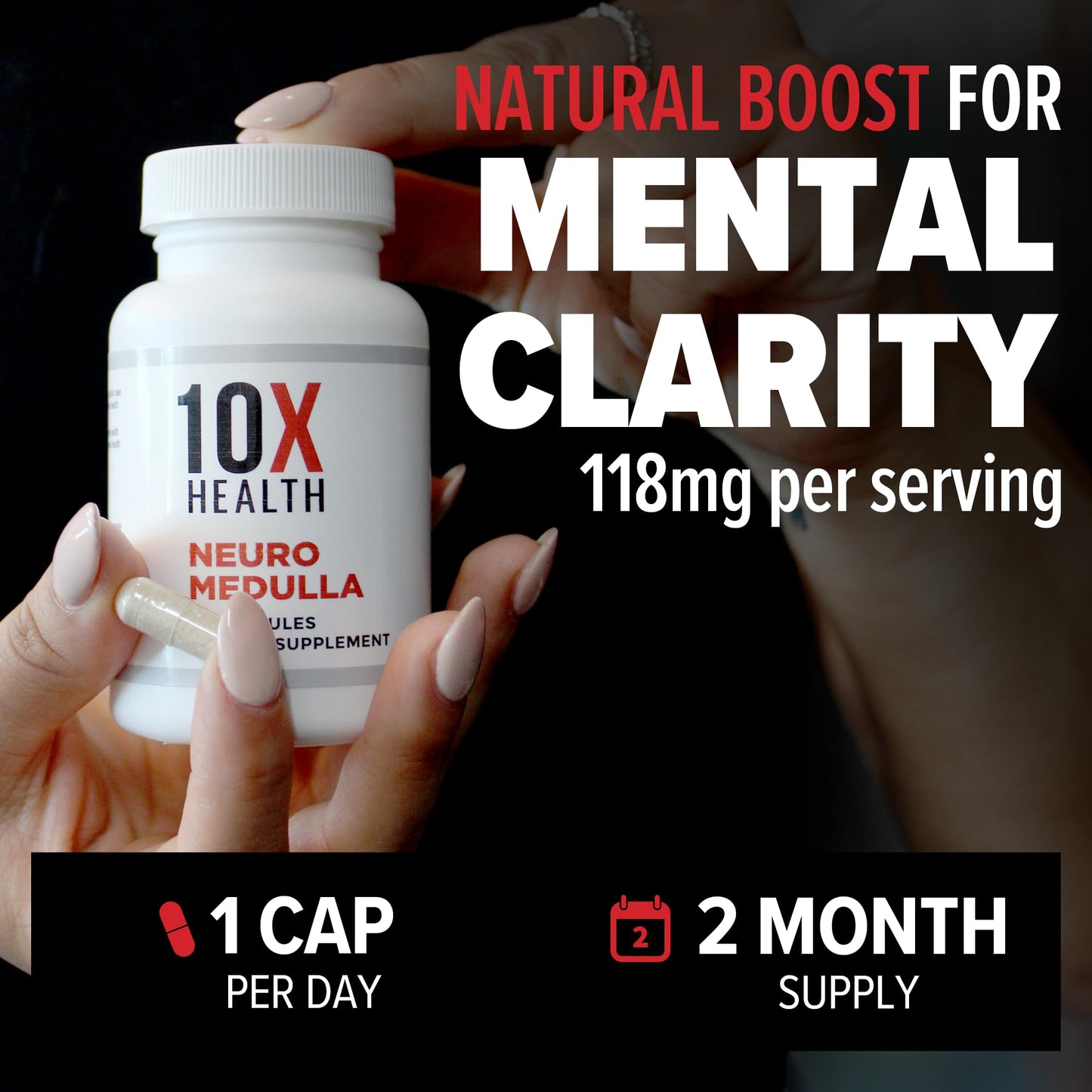 10X Health System Brain Supplements for Memory and Focus 60 Capsules