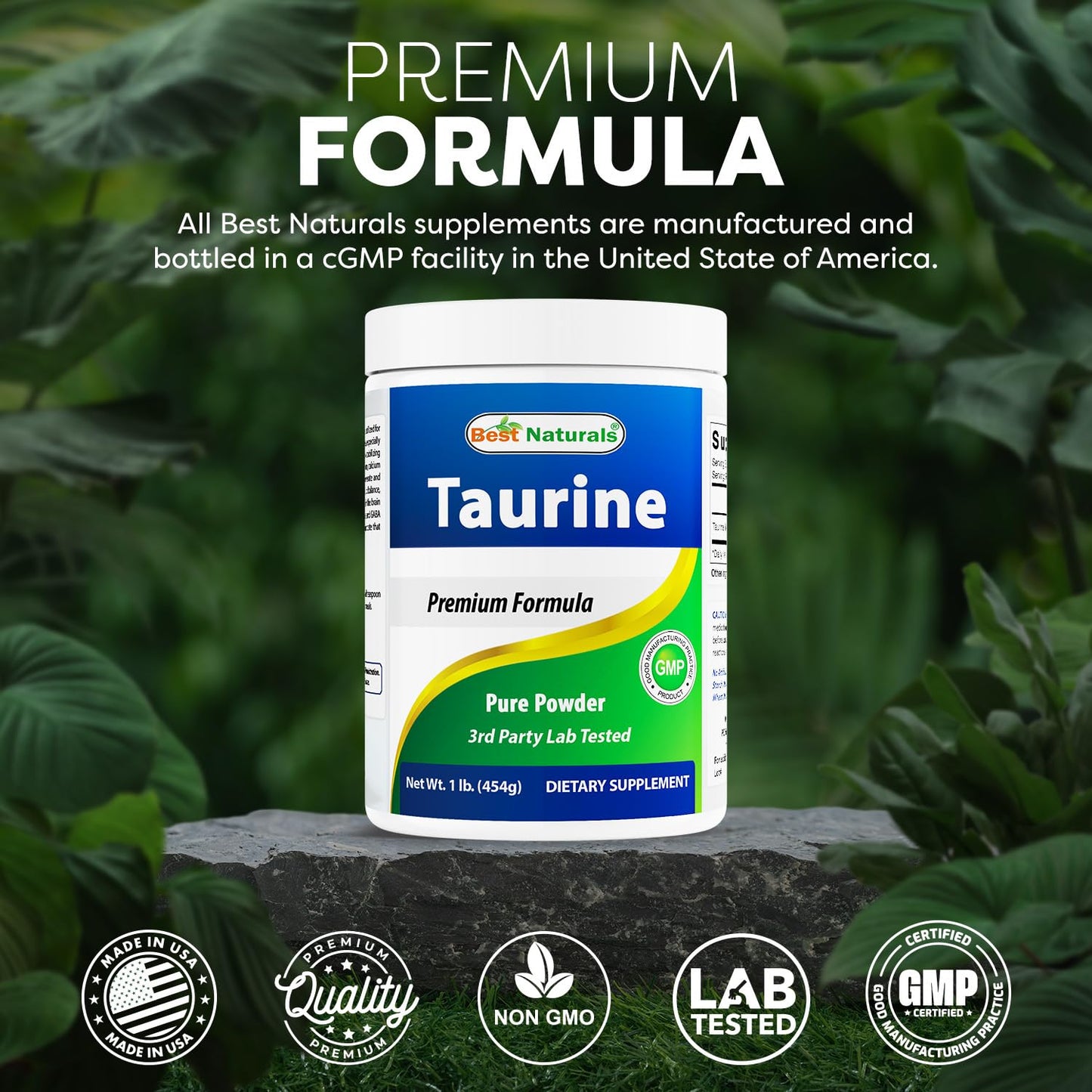 Best Naturals 100% Pure Taurine Powder Free Form - 1000mg per Serving, 16 oz