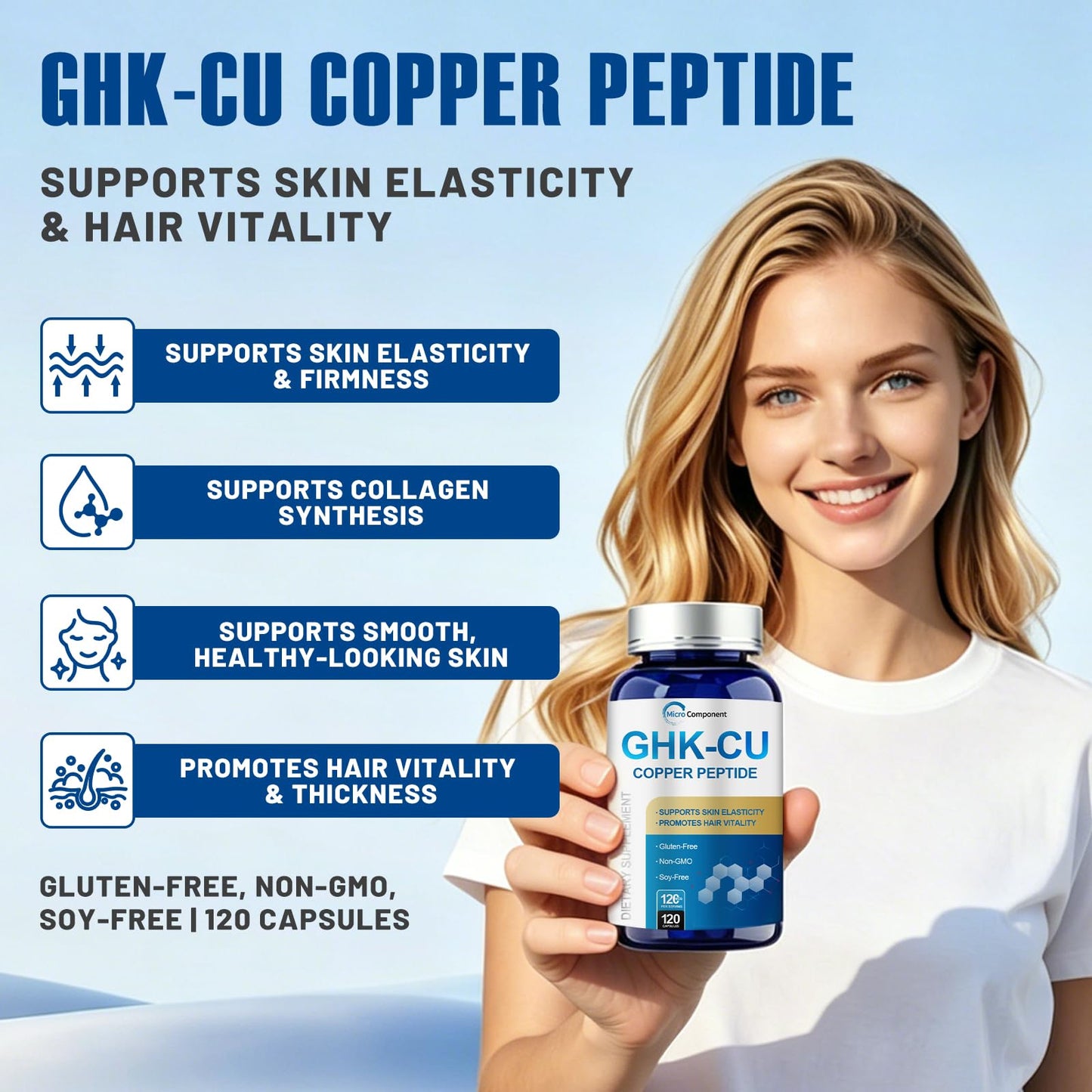 GHK-CU SUPPS GHK-Cu Copper Peptide Supplement Capsule 120 Count