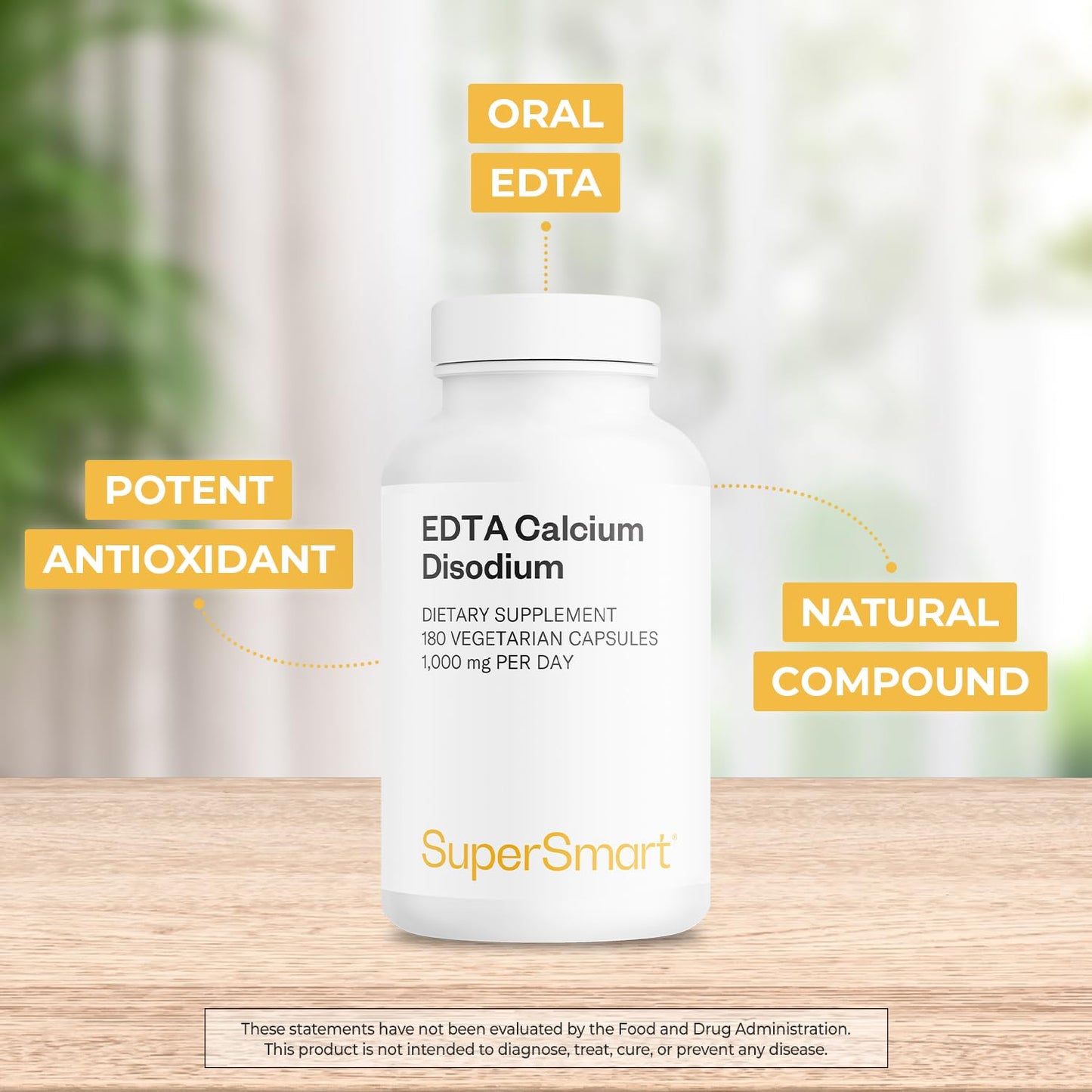 Supersmart Calcium Disodium EDTA 1000mg Capsule, 180 Vegetarian Capsules