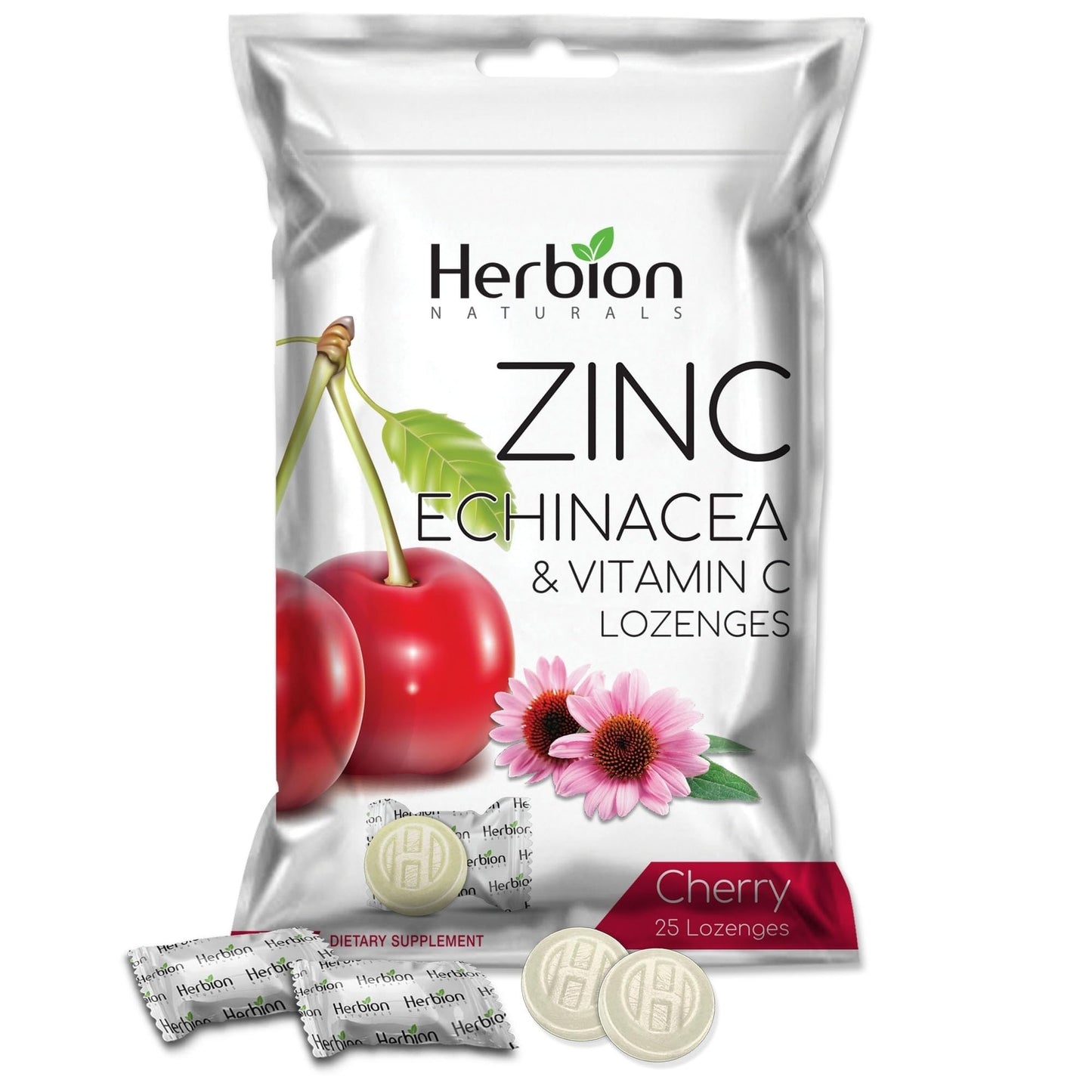 HERBION Zinc, Echinacea & Vitamin C Lozenges, 125 Count