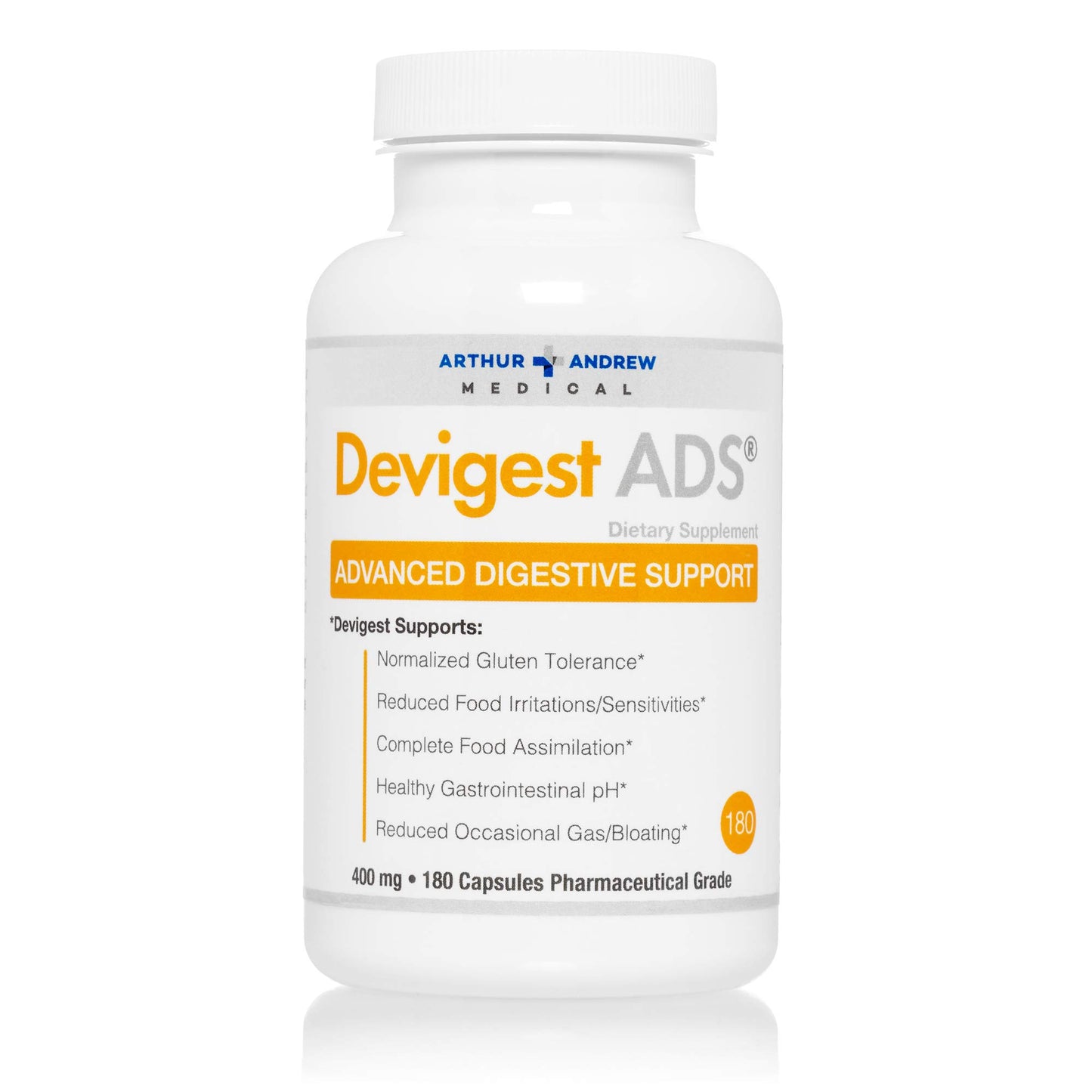 Arthur Andrew Medical Devigest ADS, Advanced Digestive Support, Relief for Lactose Intolerance and Casein Sensitivities, Capsules, 180 Count