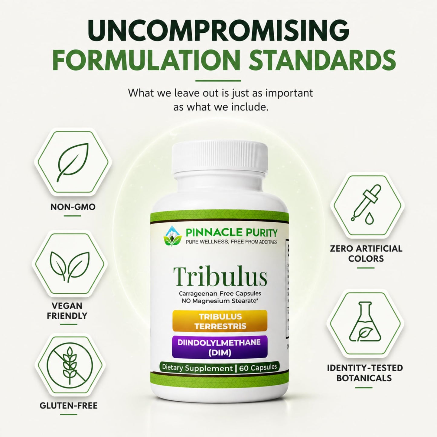 Pinnacle Purity Tribulus Terrestris and DIM Capsules, 60 Count