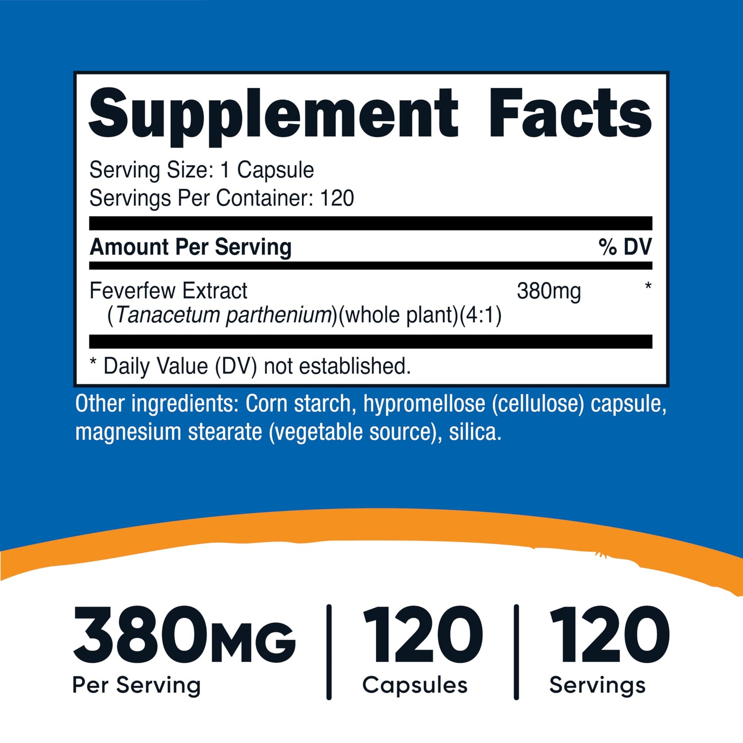 Nutricost Feverfew Capsules 380mg, 120 Capsules