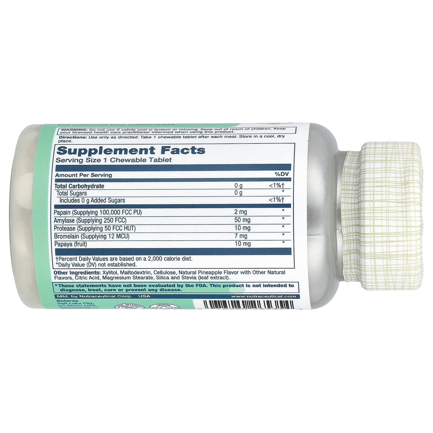 Solaray Papaya Enzyme Chewables 90 Count