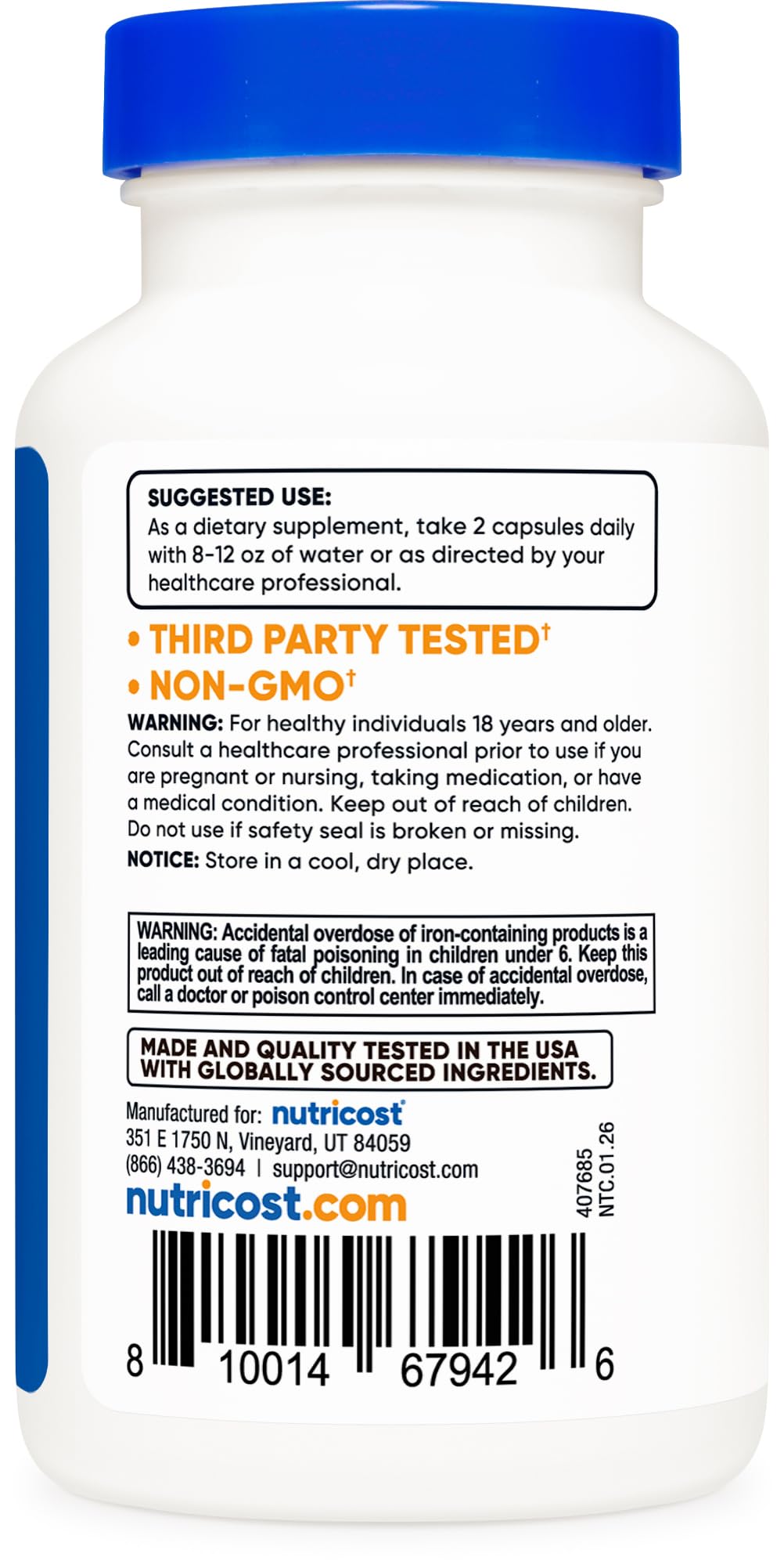 Nutricost Multivitamin with Probiotics Capsule 120 Count