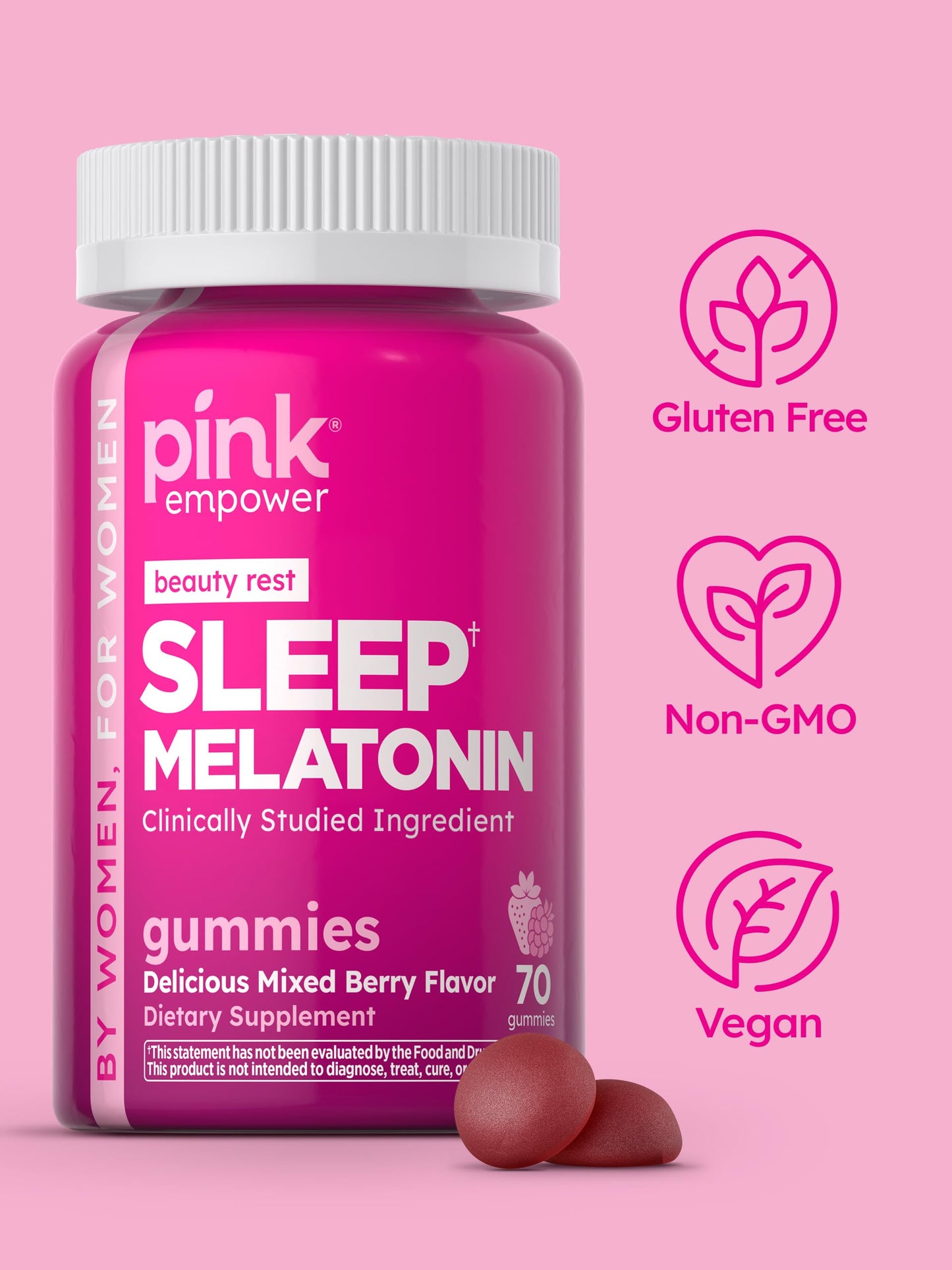 PINK Melatonin Gummies 70 Count