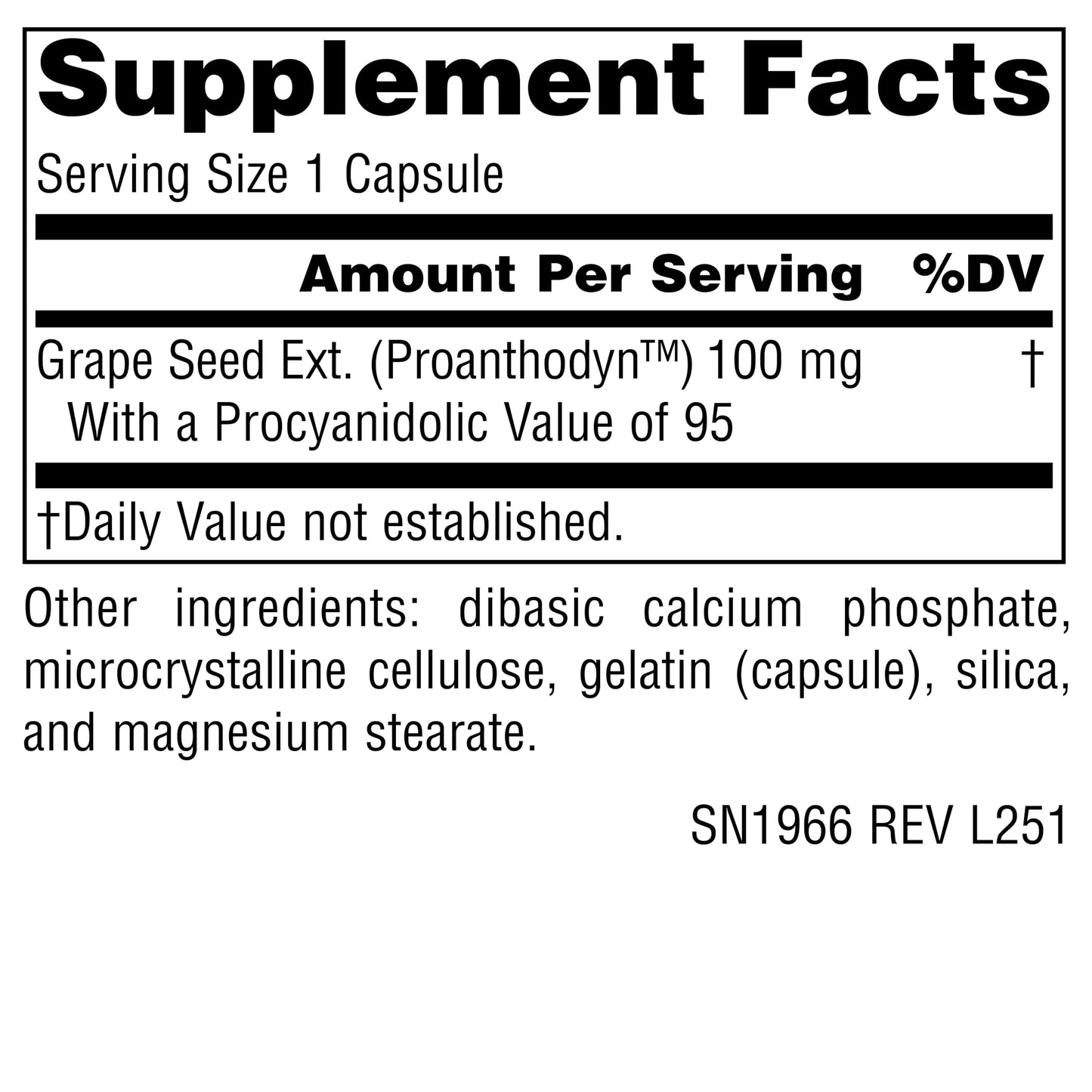 Source Naturals Grape Seed Extract Proanthodyn Antioxidant Protection, 100 mg Capsule, 120 Capsules