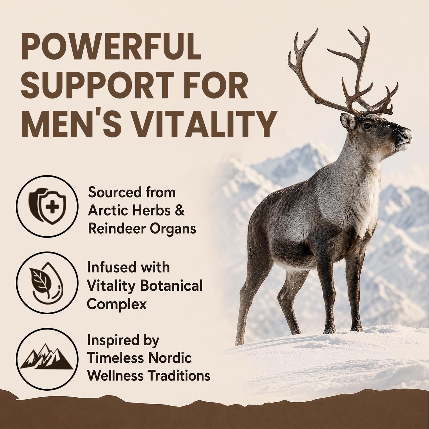 Trawecual 15-in-1 Reindeer Organ Supplement with Arctic Herb for Men 100 Capsules