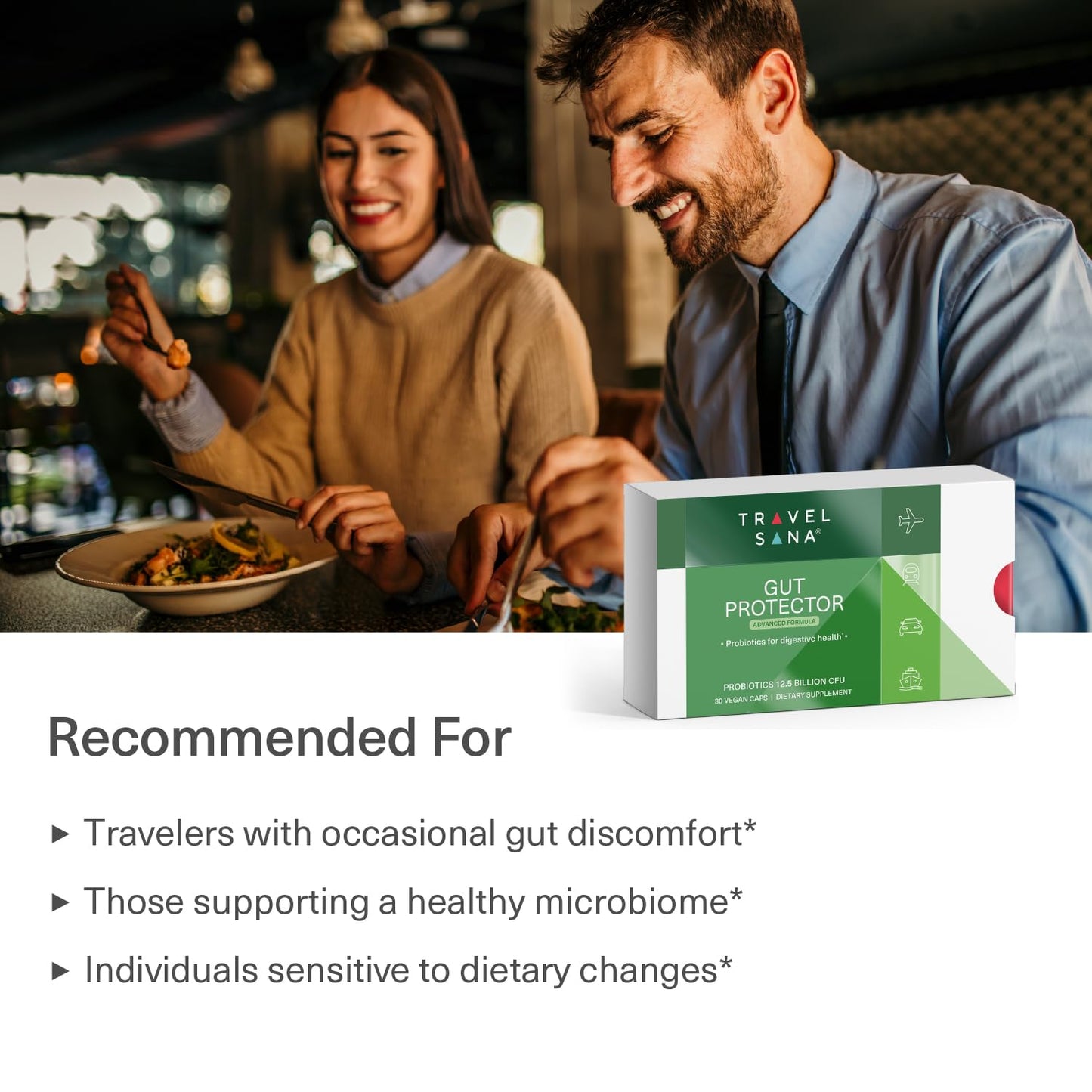 TRAVELSANA Travel Probiotics Capsule, 30 Count