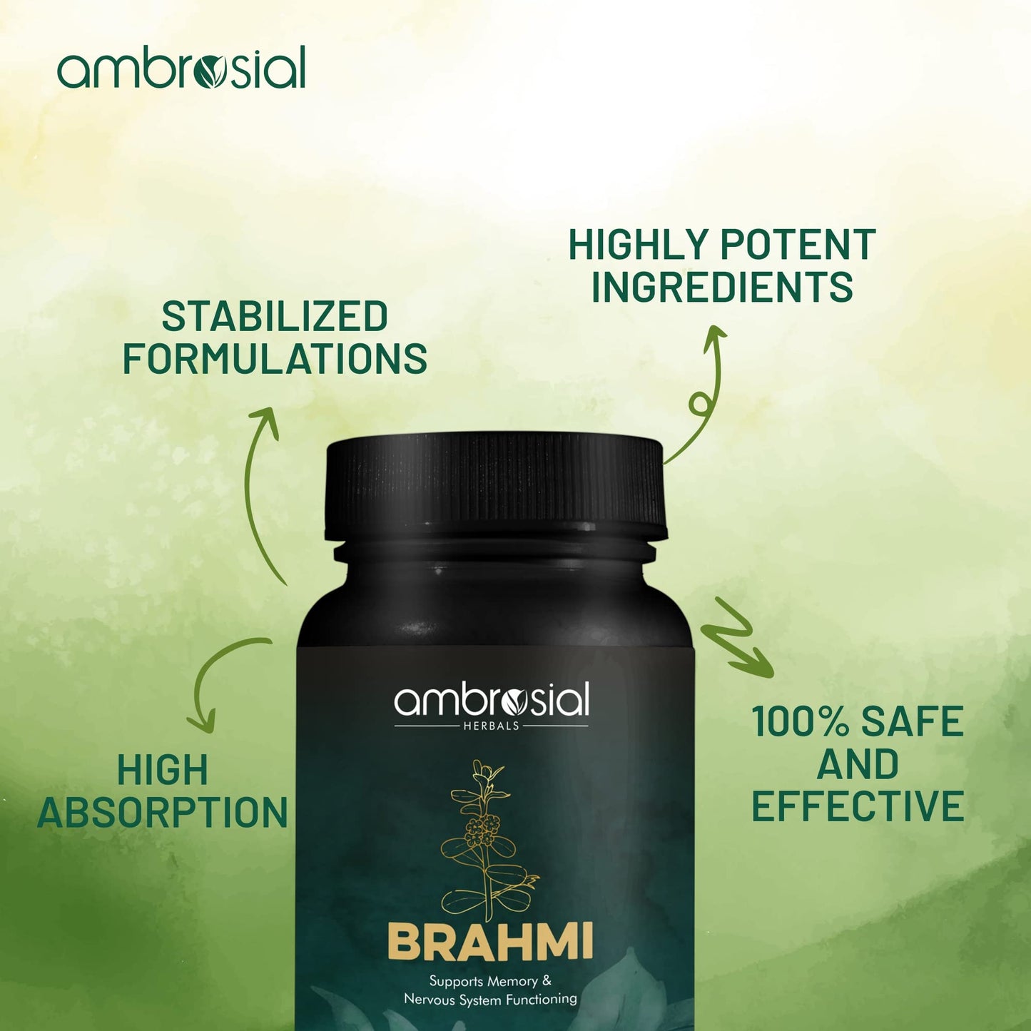 AMBROSIAL Brahmi 500 mg, 60 Capsules