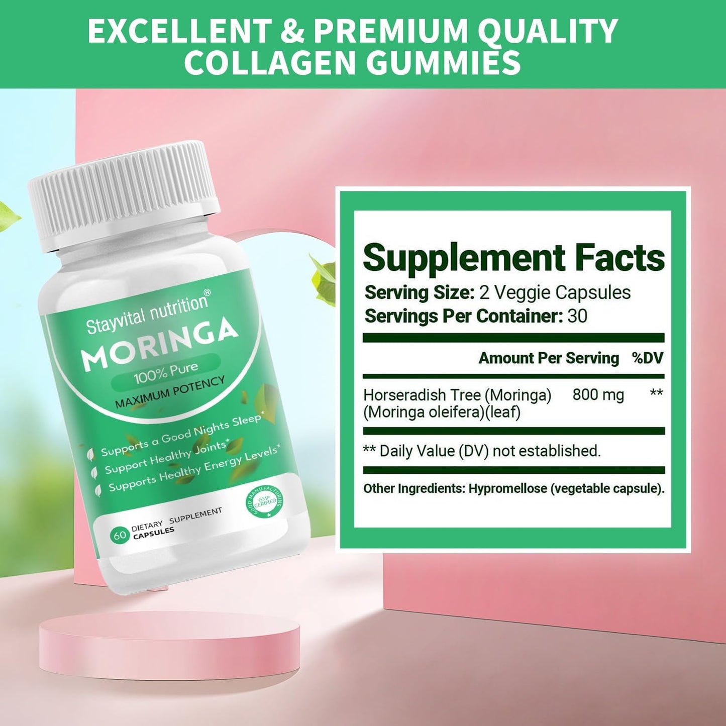Stayvital Nutrition Moringa Capsules 60 Count